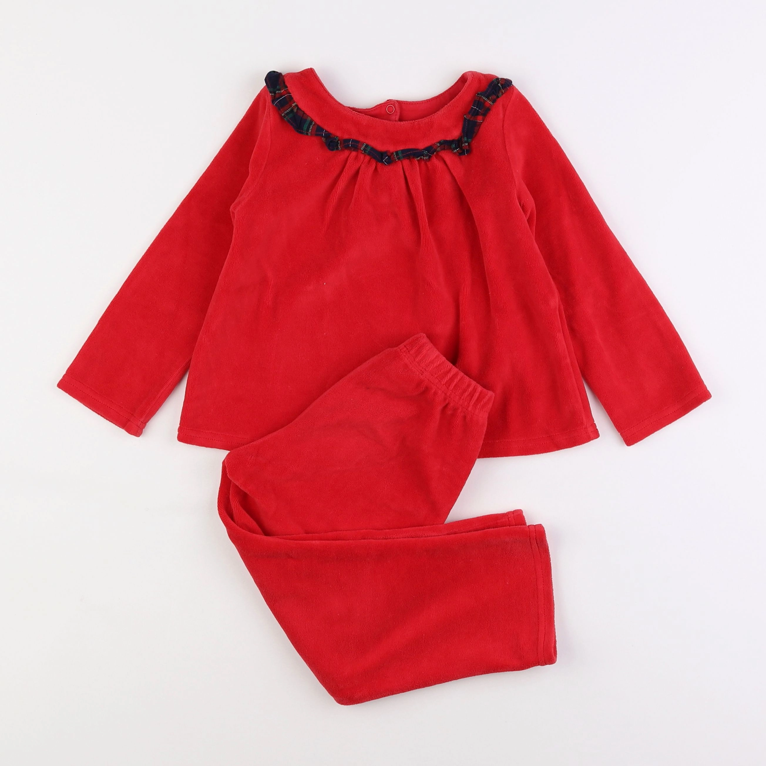 Cyrillus - pyjama velours rouge - 4 ans