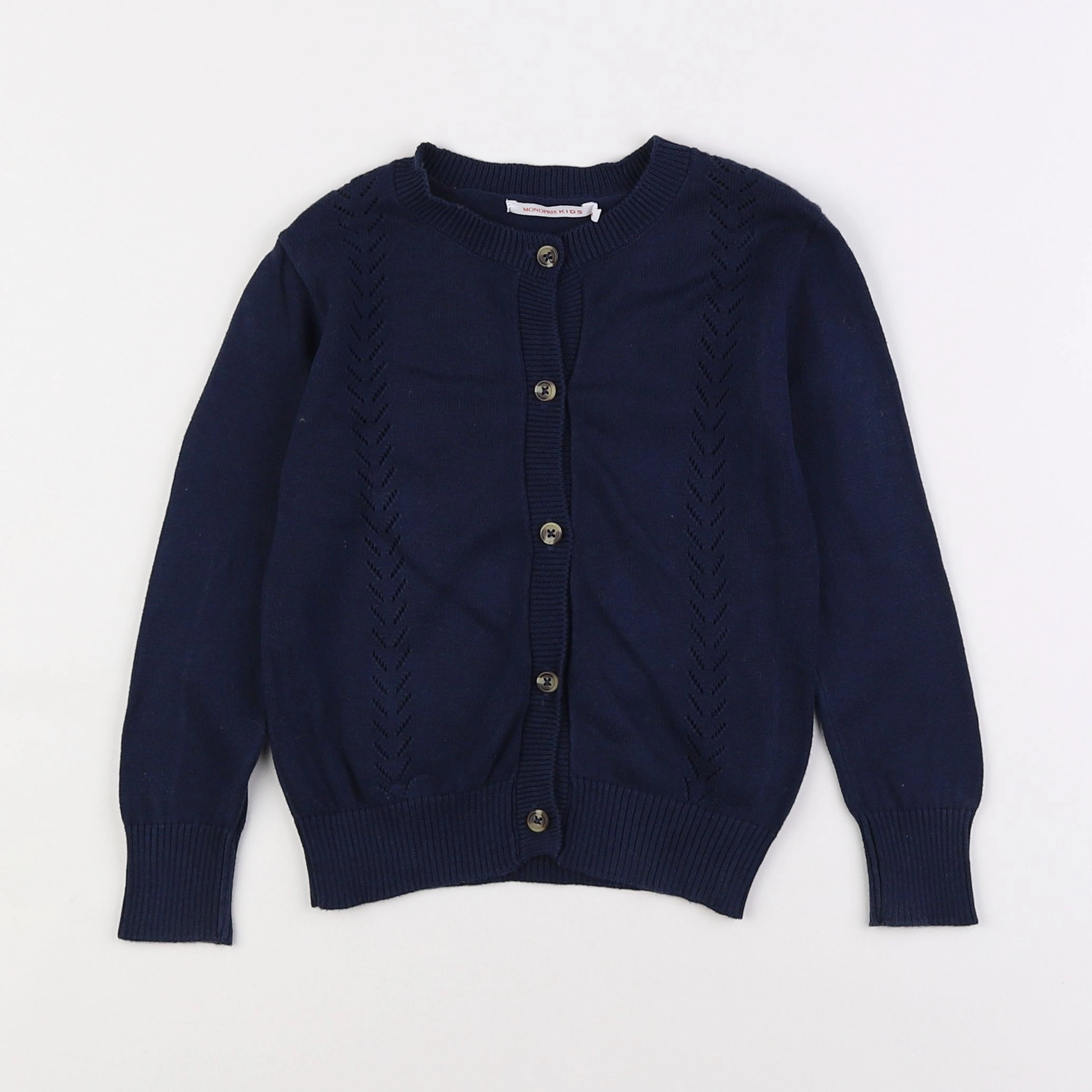 Monoprix - gilet coton bleu - 4 ans