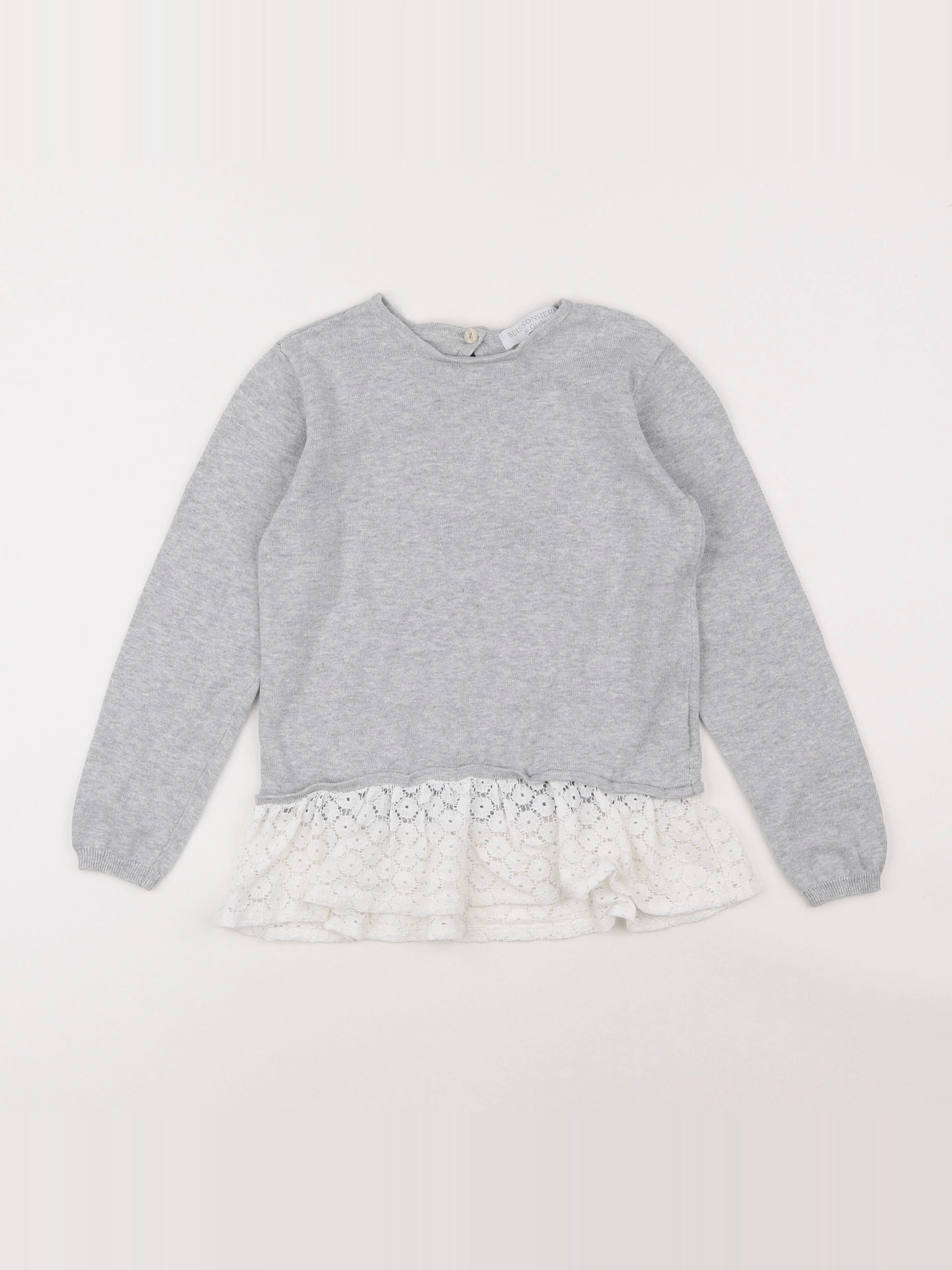Buissonnière - pull gris - 10 ans