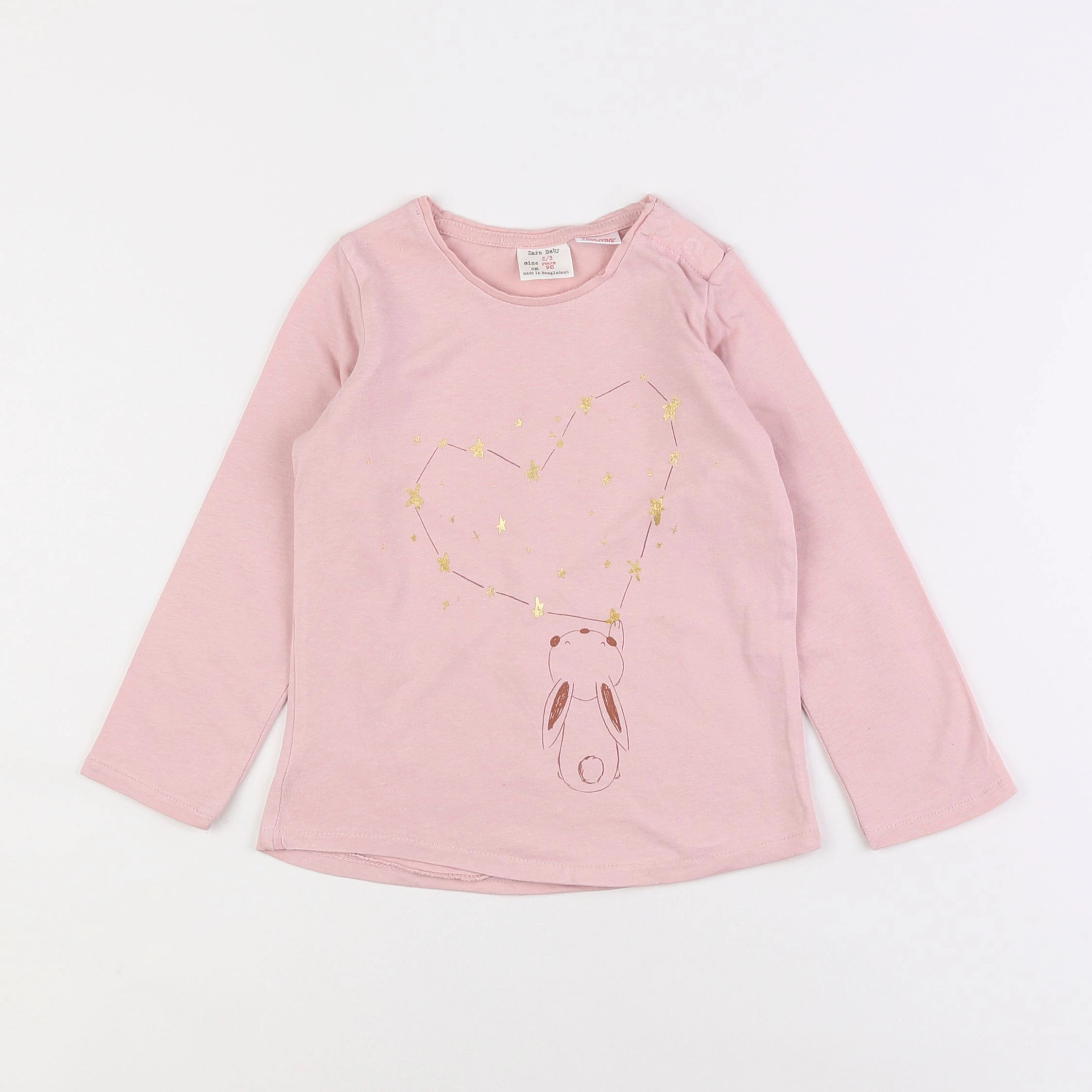 Zara - tee-shirt rose - 2/3 ans