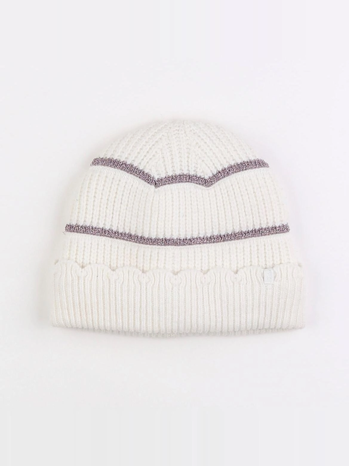 IKKS - bonnet blanc, violet - 4/5 ans