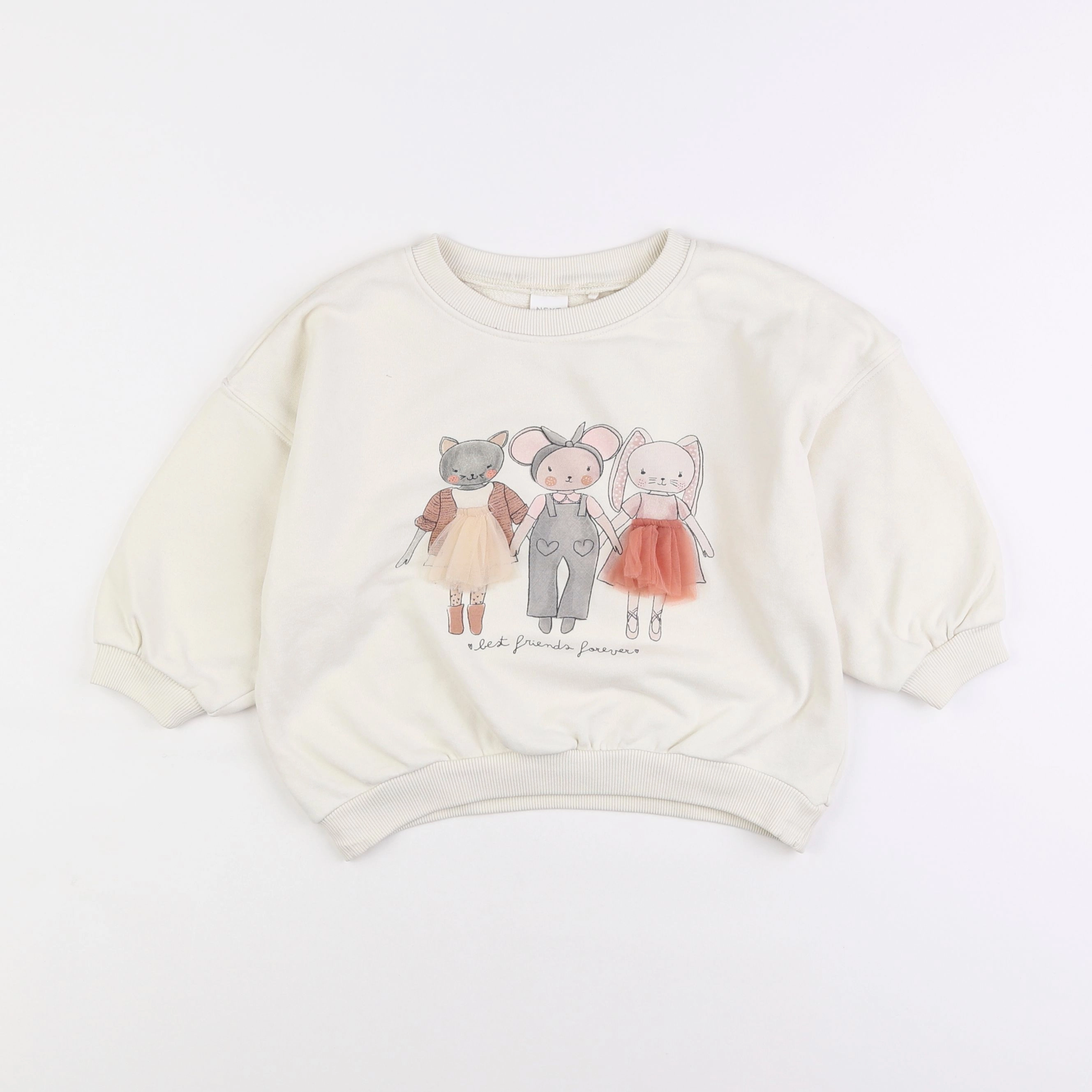 Next - sweat blanc - 3/4 ans