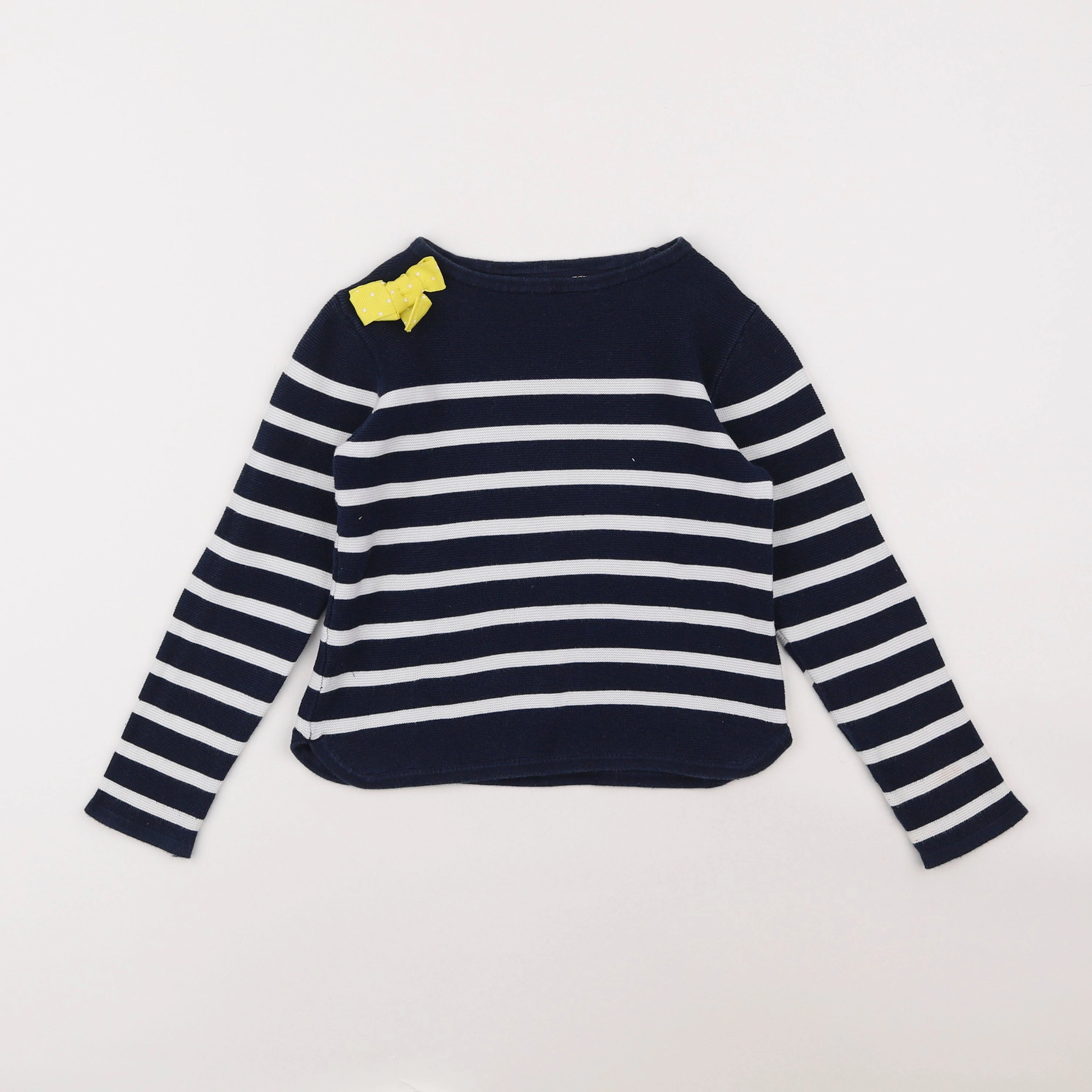 Okaidi - pull blanc, bleu - 5 ans