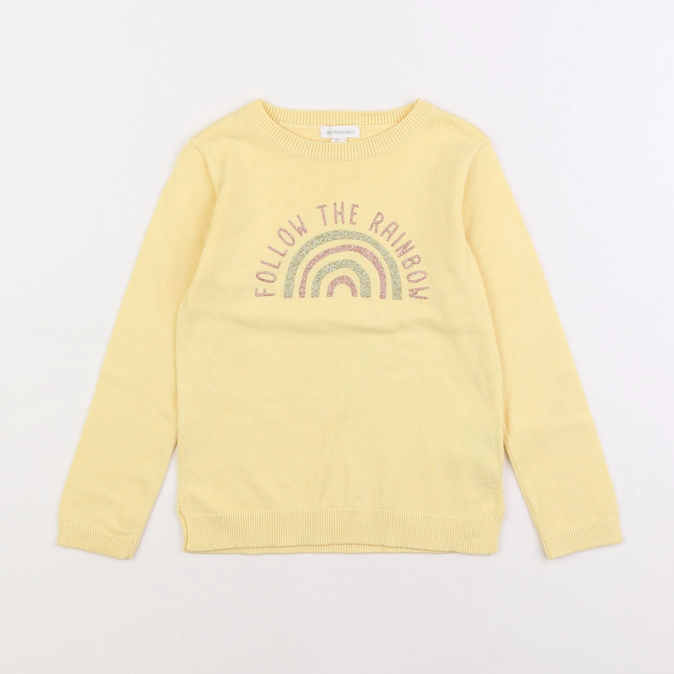 Vertbaudet - pull jaune - 5 ans