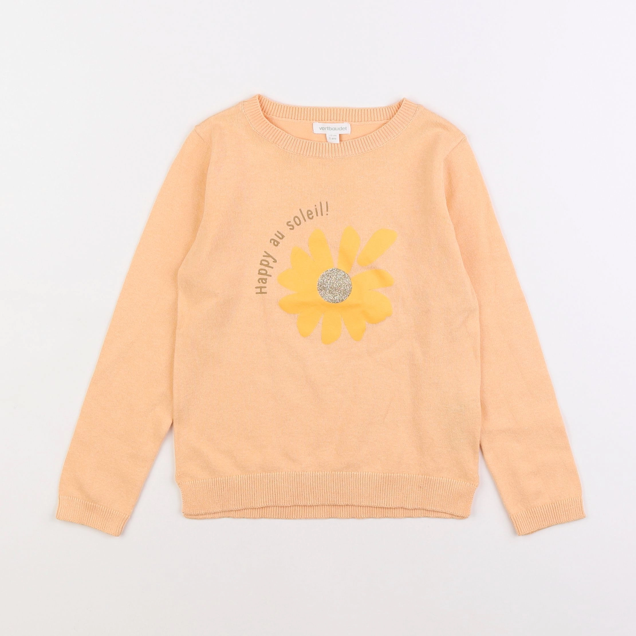 Vertbaudet - pull orange - 5 ans