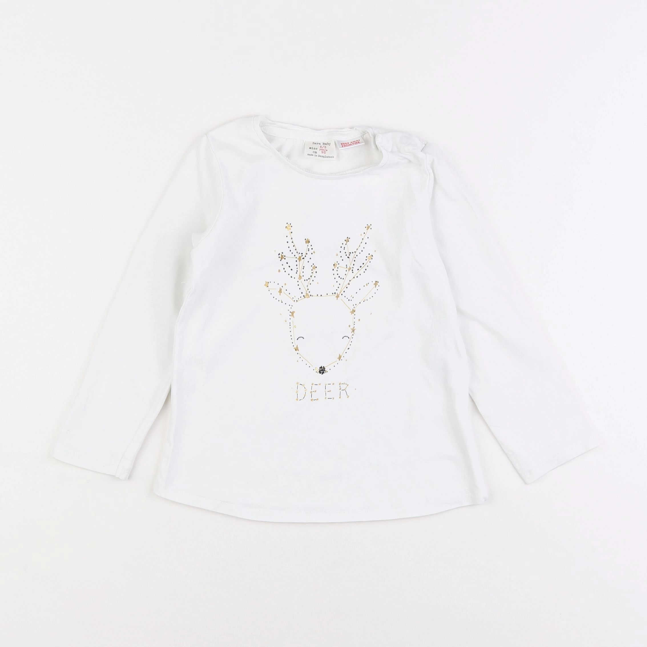 Zara - tee-shirt blanc - 2/3 ans