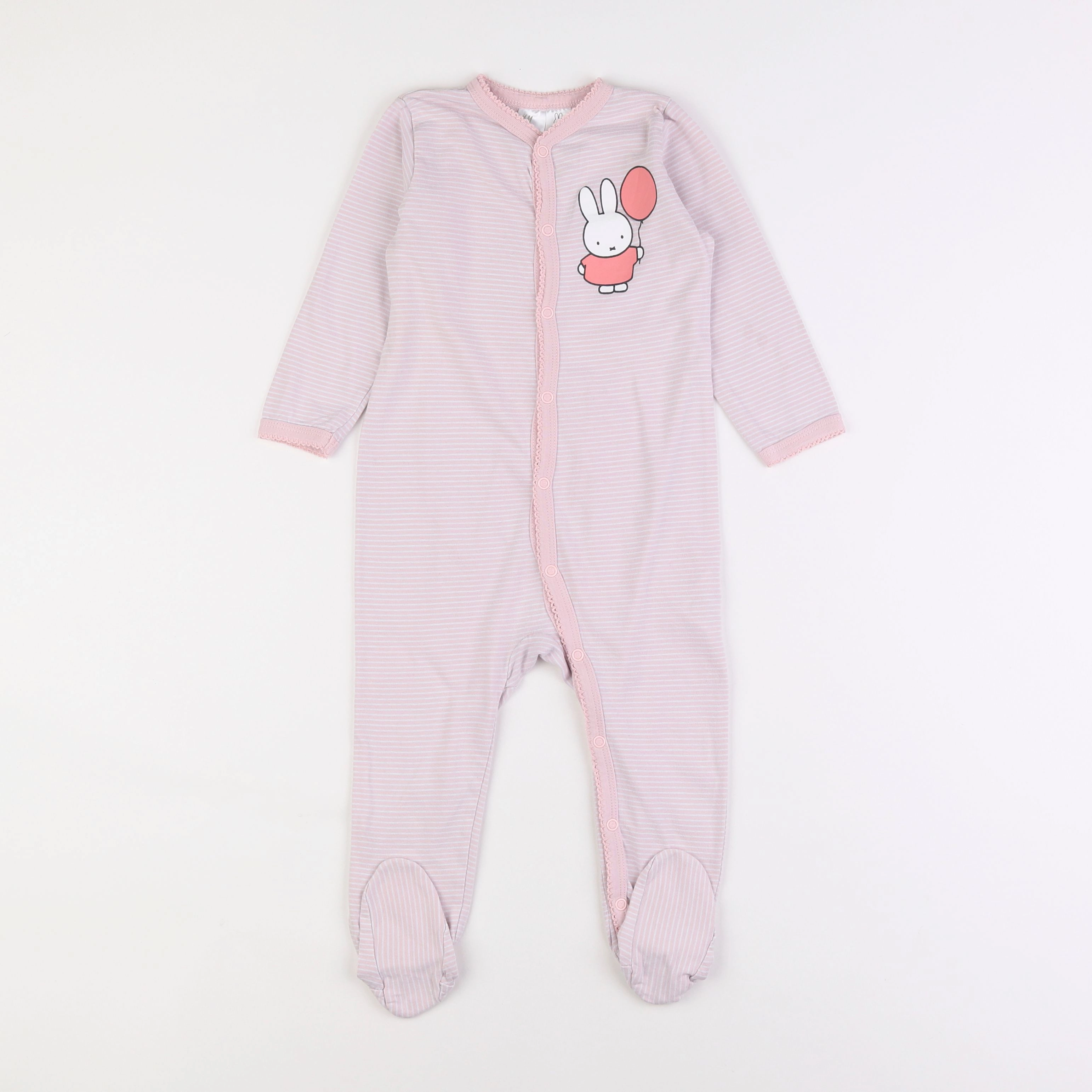 H&M - pyjama coton rose - 12/18 mois