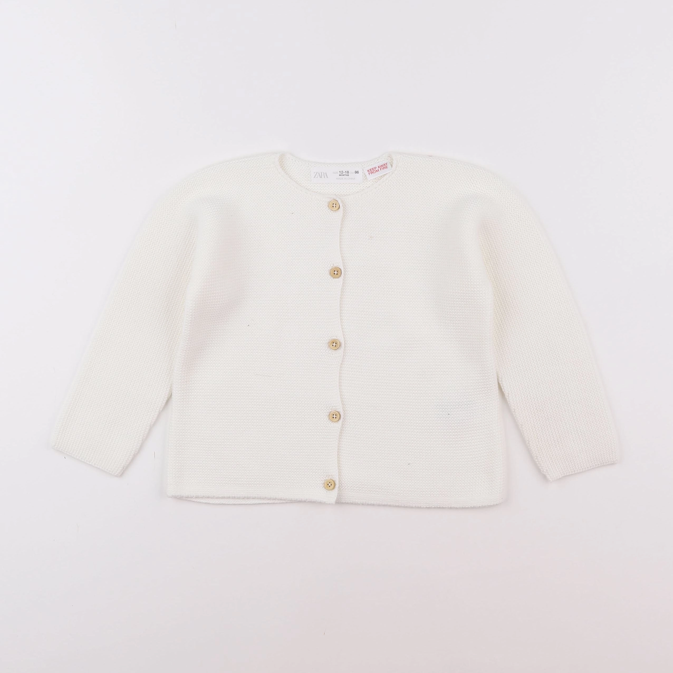 Zara - gilet blanc - 12/18 mois