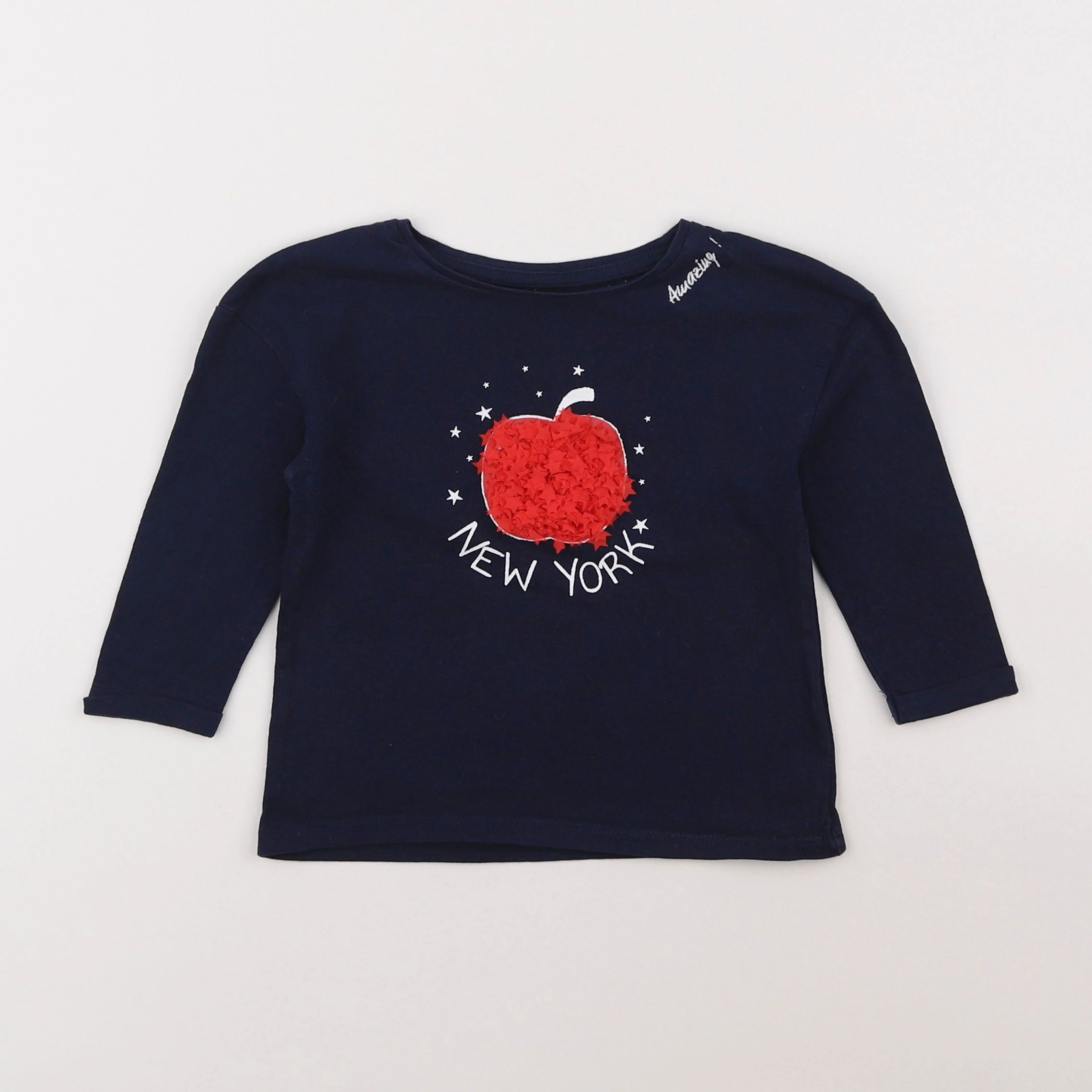 Vertbaudet - tee-shirt bleu - 2 ans