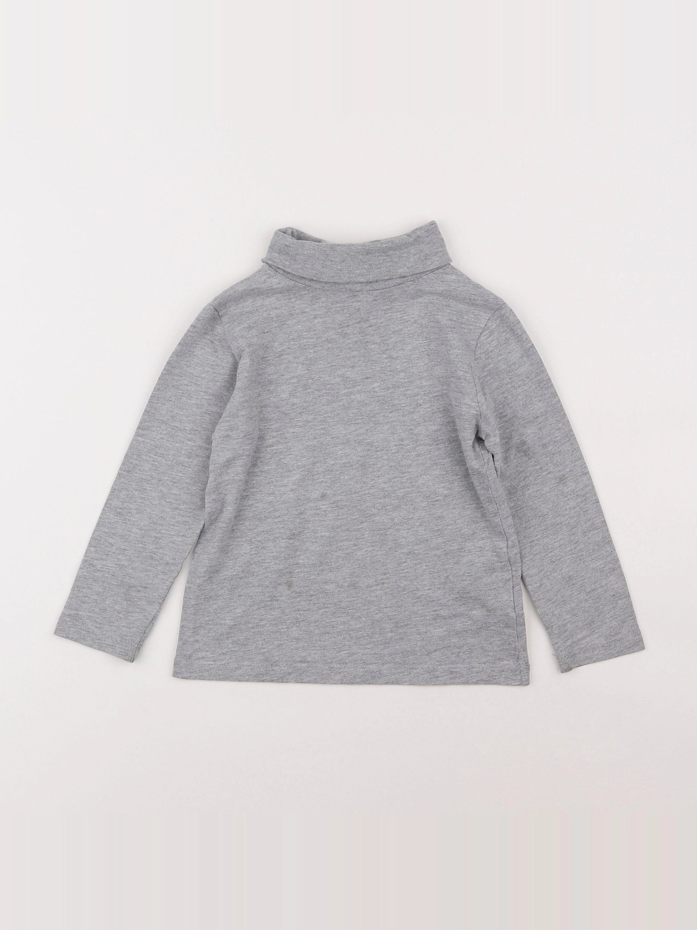 Monoprix - sous-pull gris - 4 ans