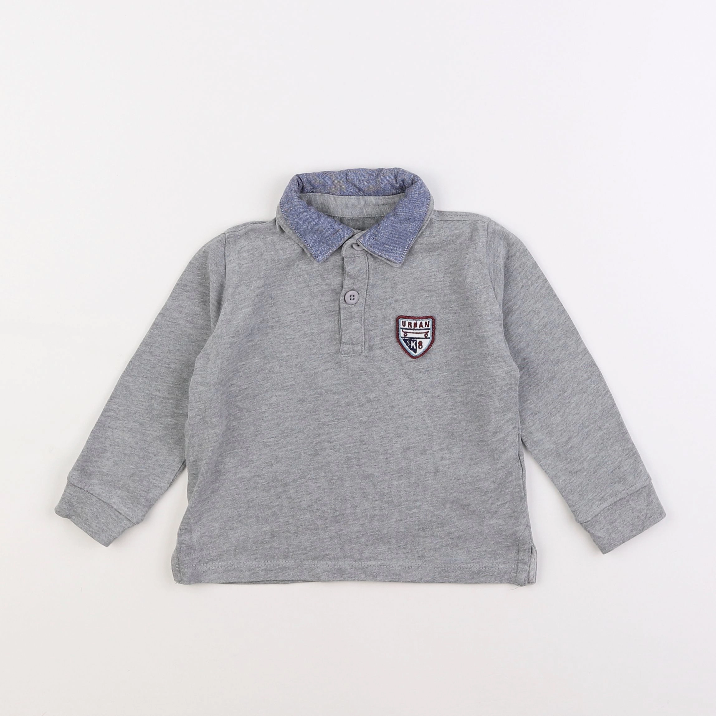 Vertbaudet - polo gris - 3 ans