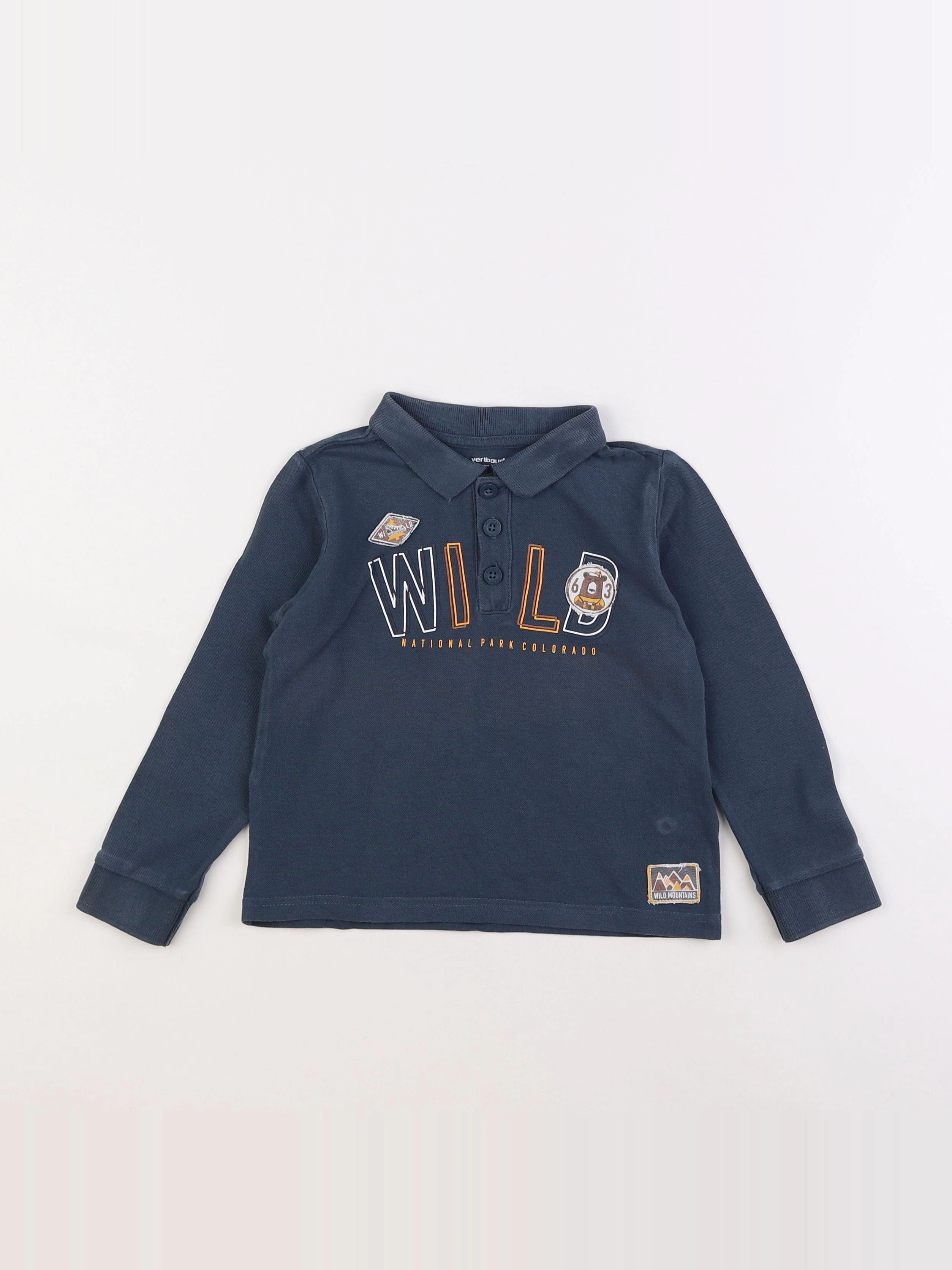 Vertbaudet - polo gris - 4 ans