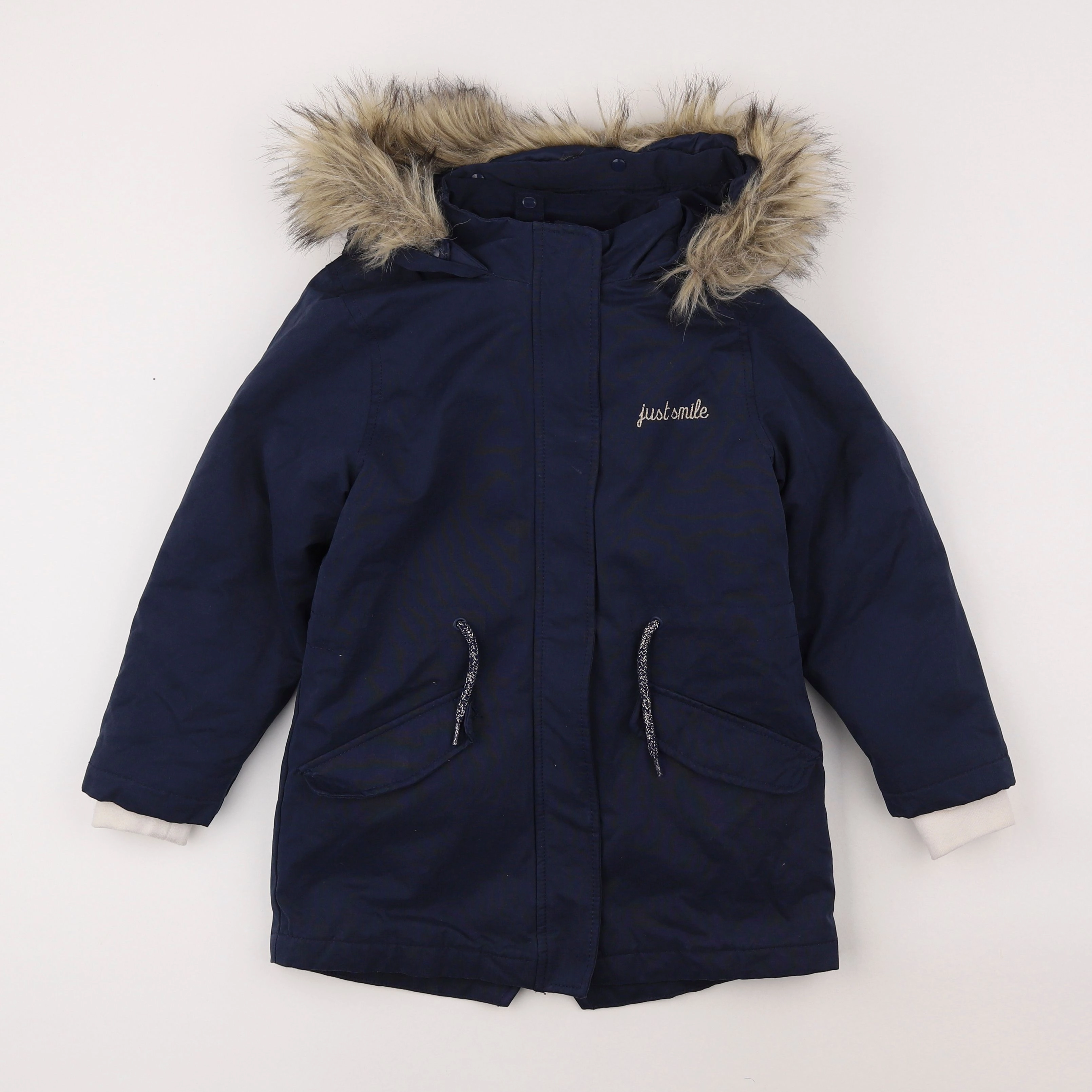 Vertbaudet - manteau doublure amovible bleu - 8 ans