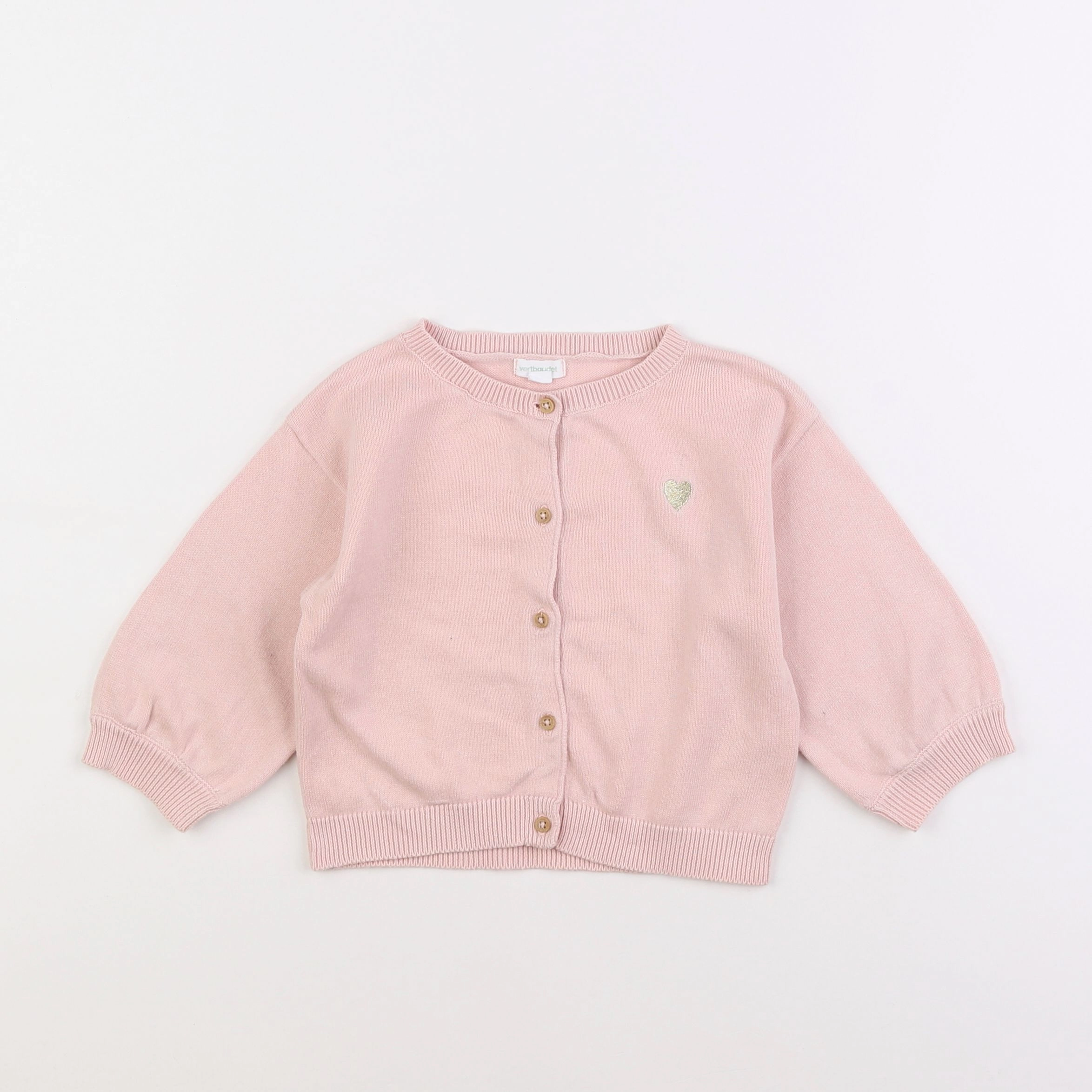 Vertbaudet - gilet rose - 18 mois