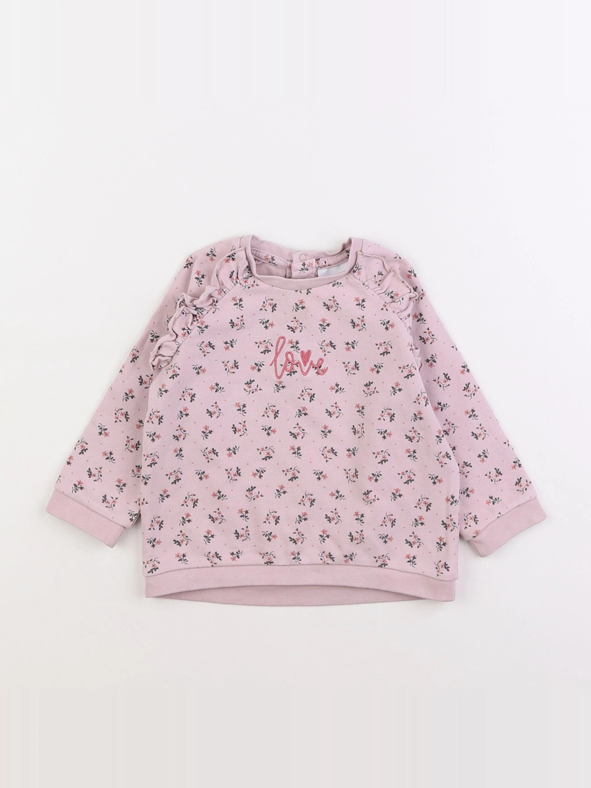 Vertbaudet - sweat rose - 18 mois