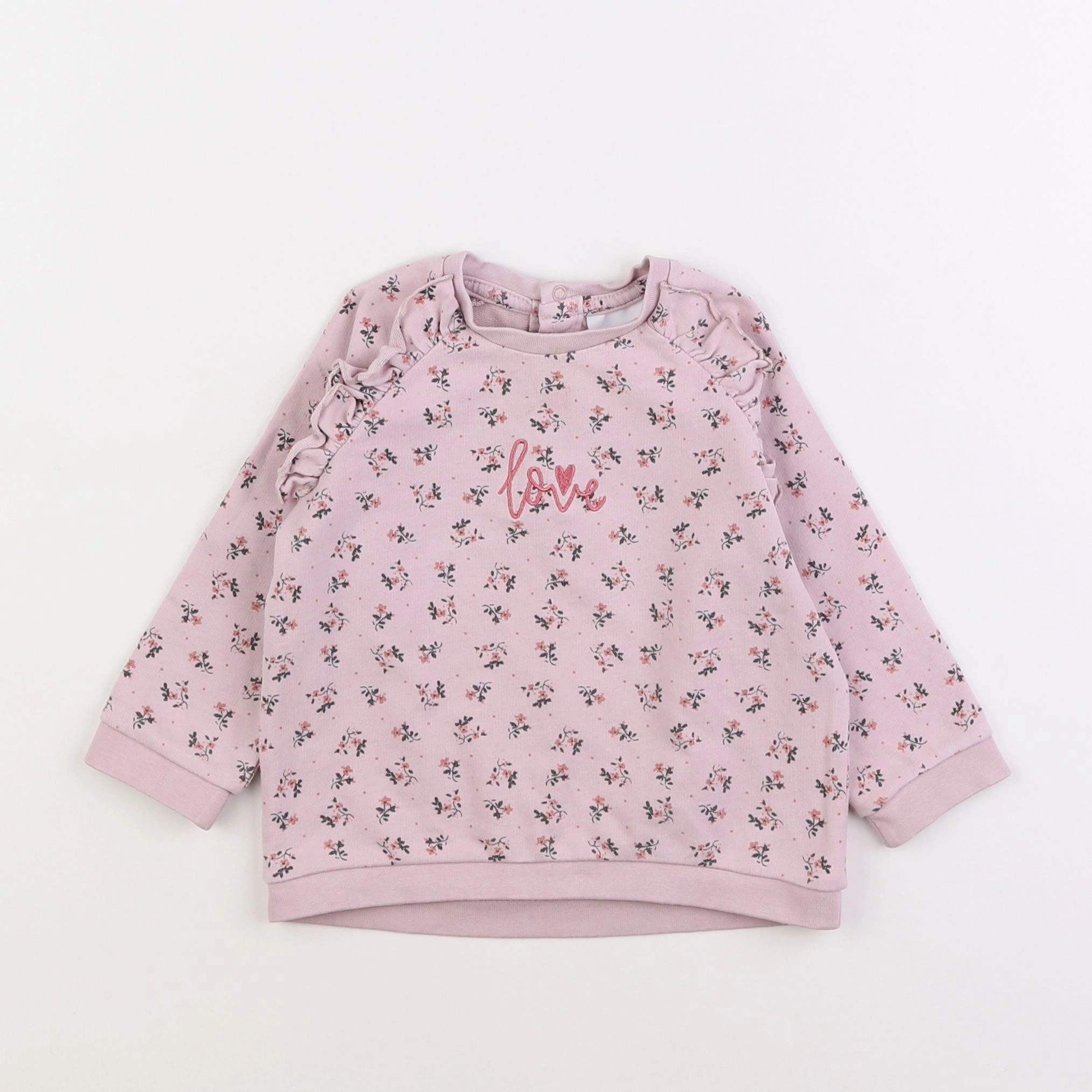 Vertbaudet - sweat rose - 18 mois