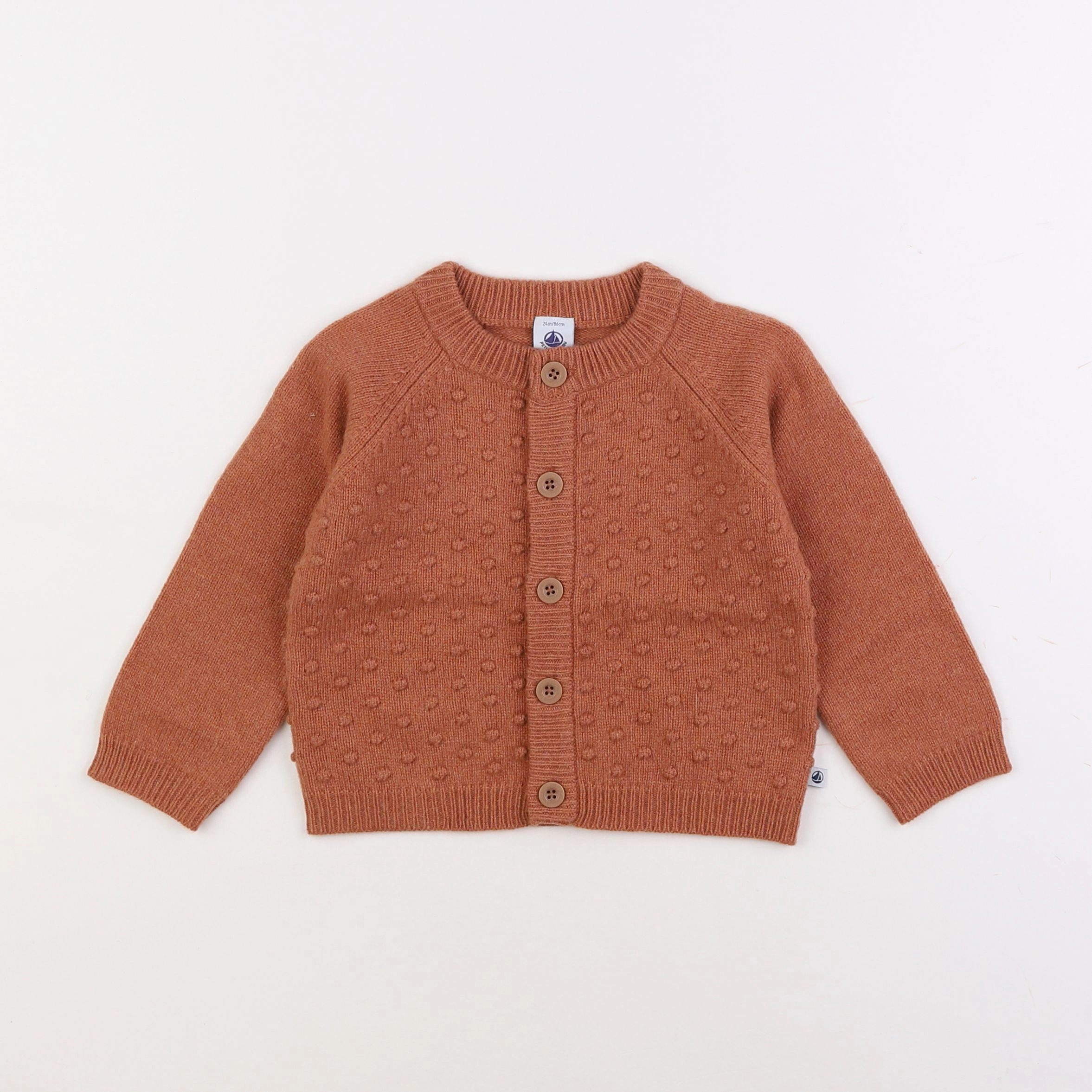 Petit Bateau - gilet orange - 2 ans