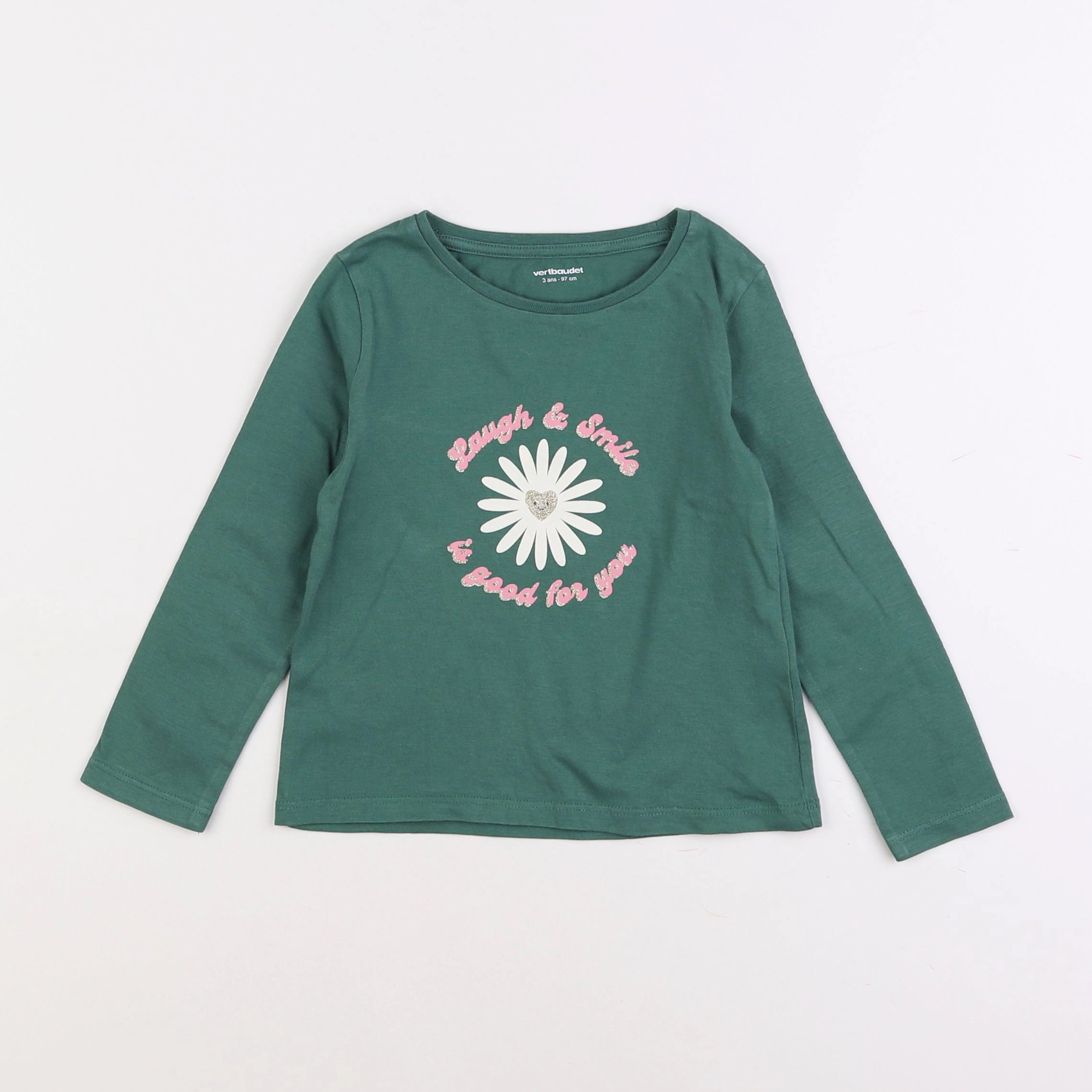 Vertbaudet - tee-shirt vert - 3 ans