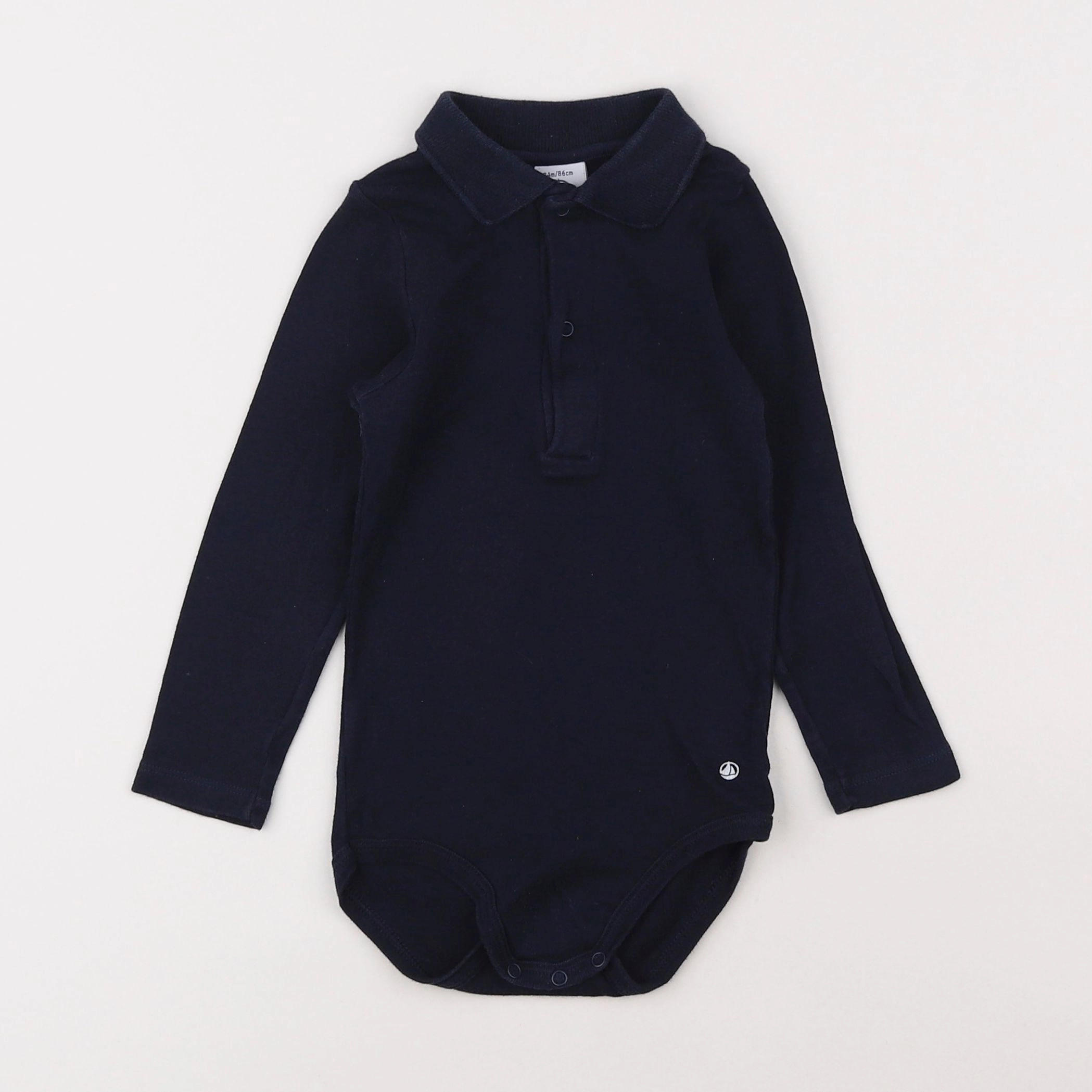 Petit Bateau - body à col bleu - 2 ans