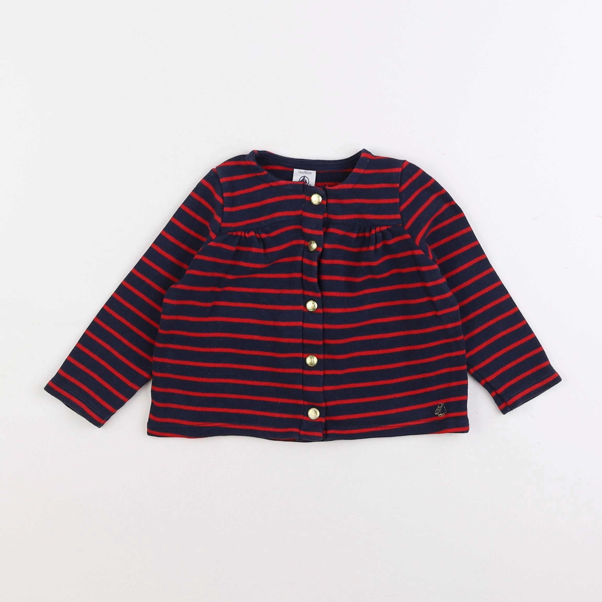 Petit Bateau - sweat rouge - 2 ans