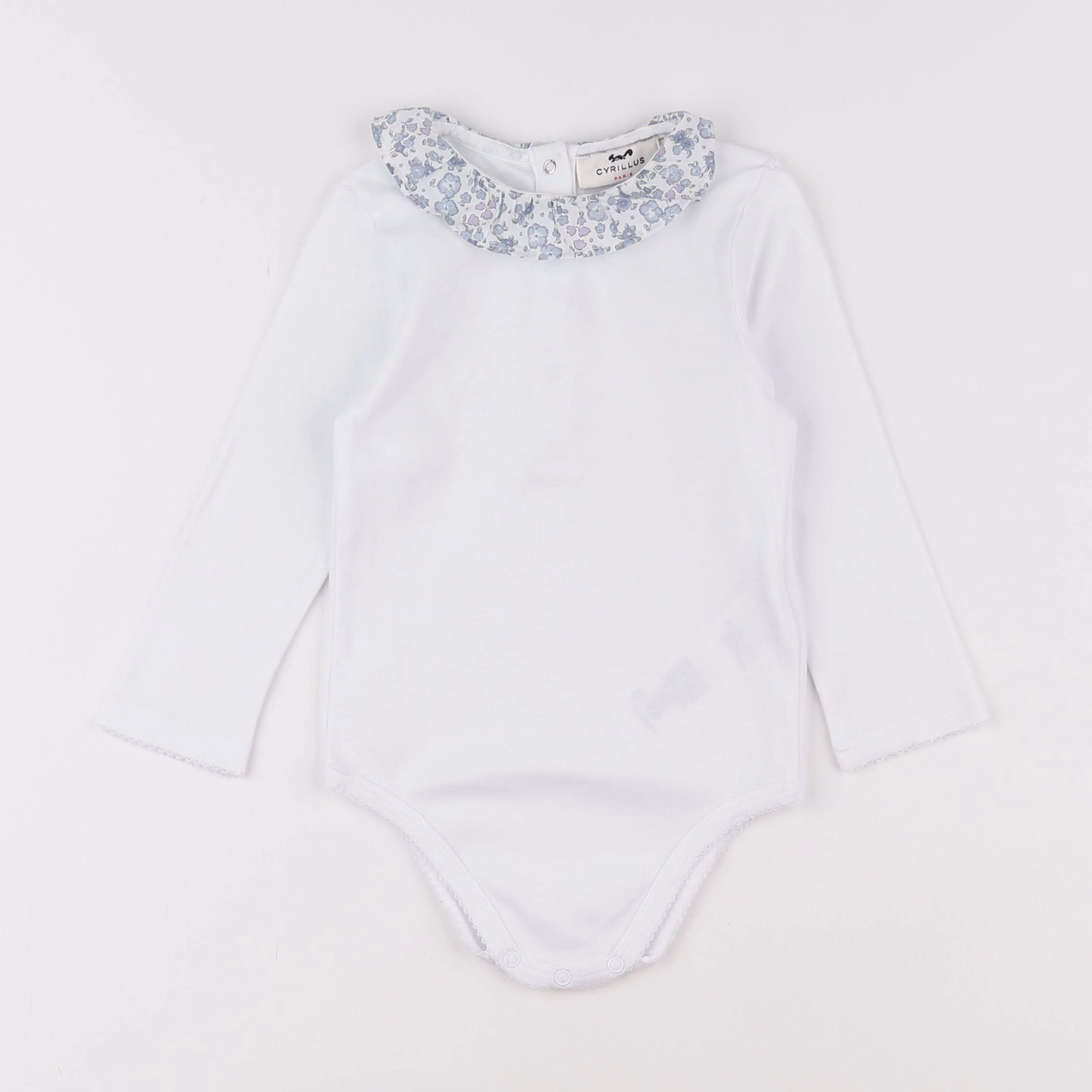 Cyrillus - body liberty blanc, gris - 2 ans