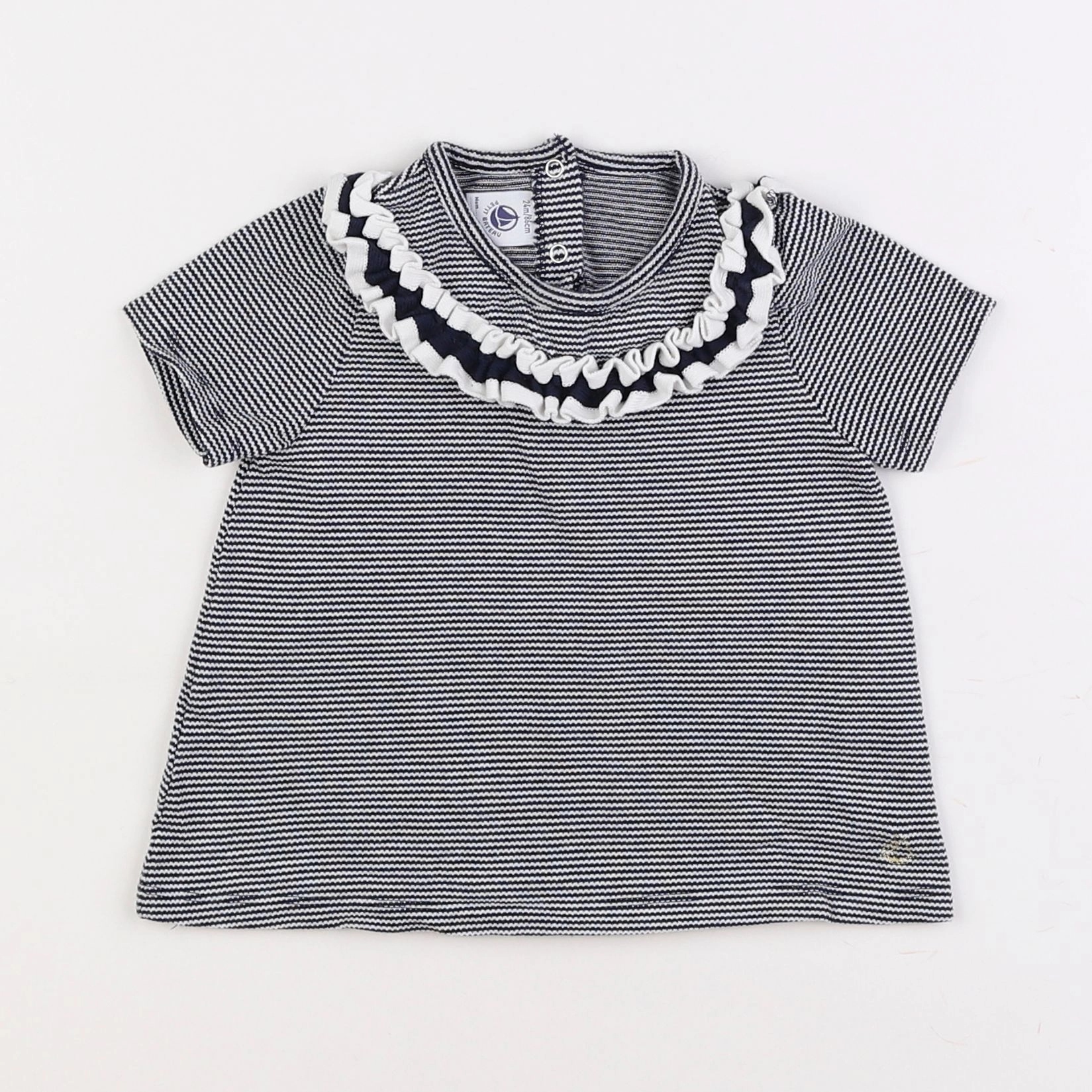 Petit Bateau - tee-shirt bleu - 2 ans