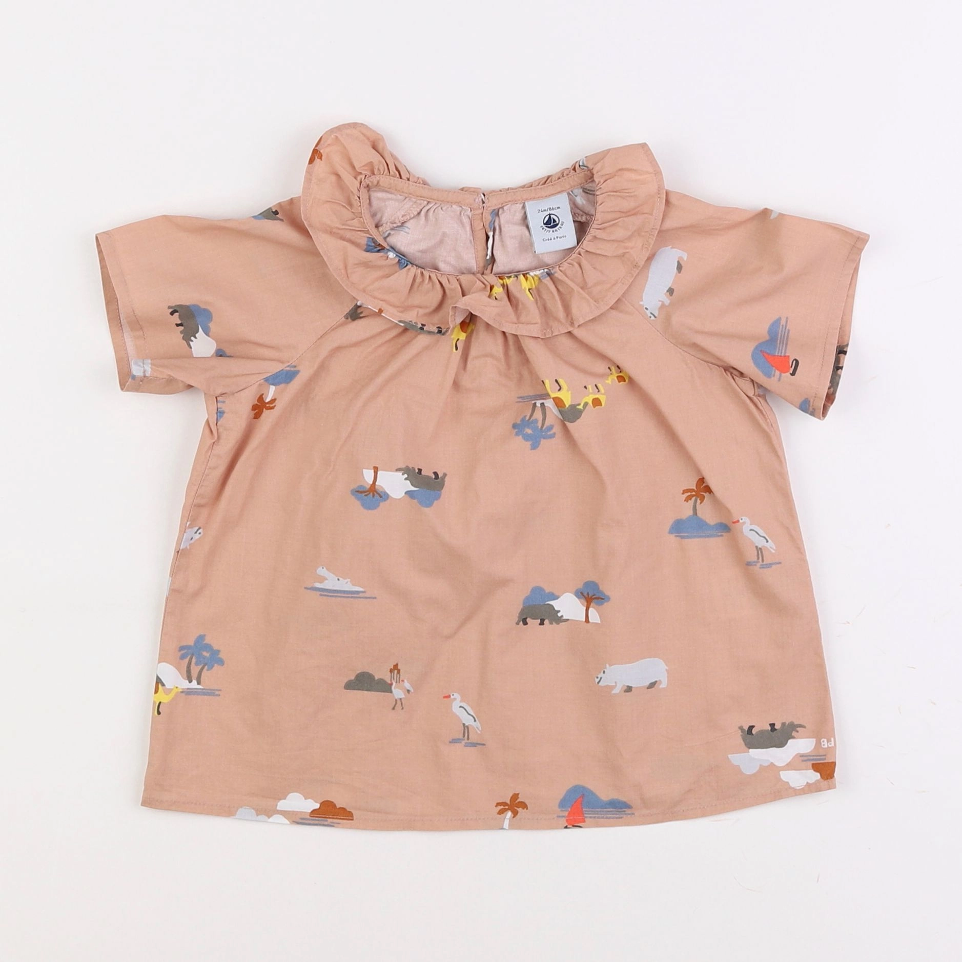 Petit Bateau - blouse multicolore - 2 ans