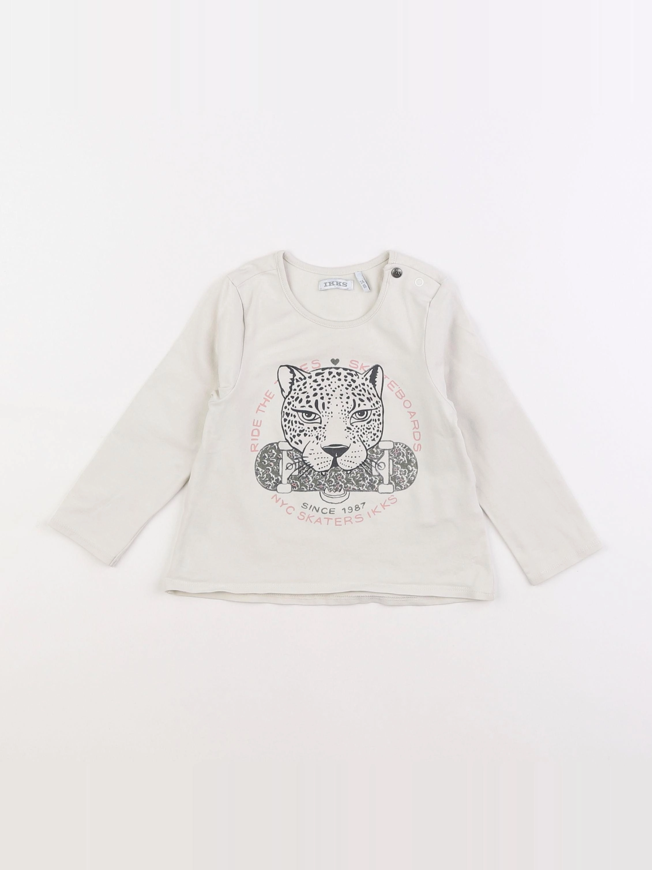 IKKS - tee-shirt beige - 2 ans