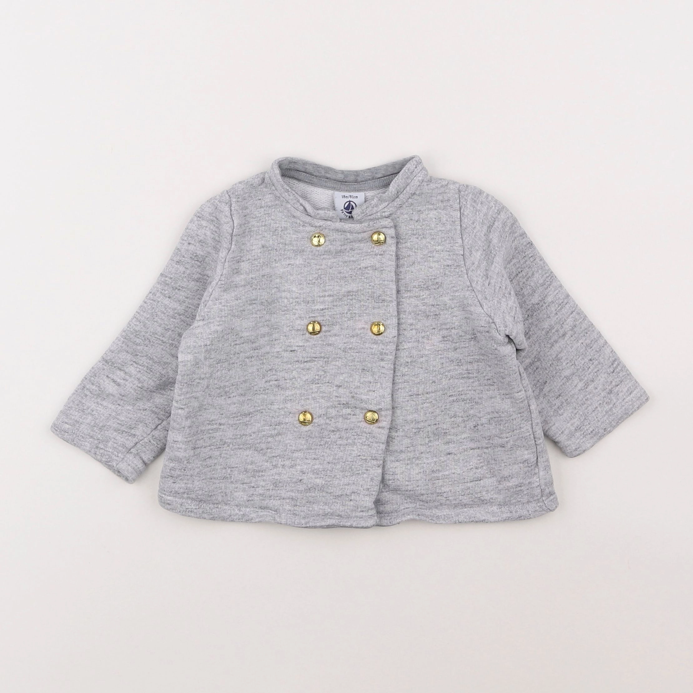 Petit Bateau - gilet gris - 18 mois