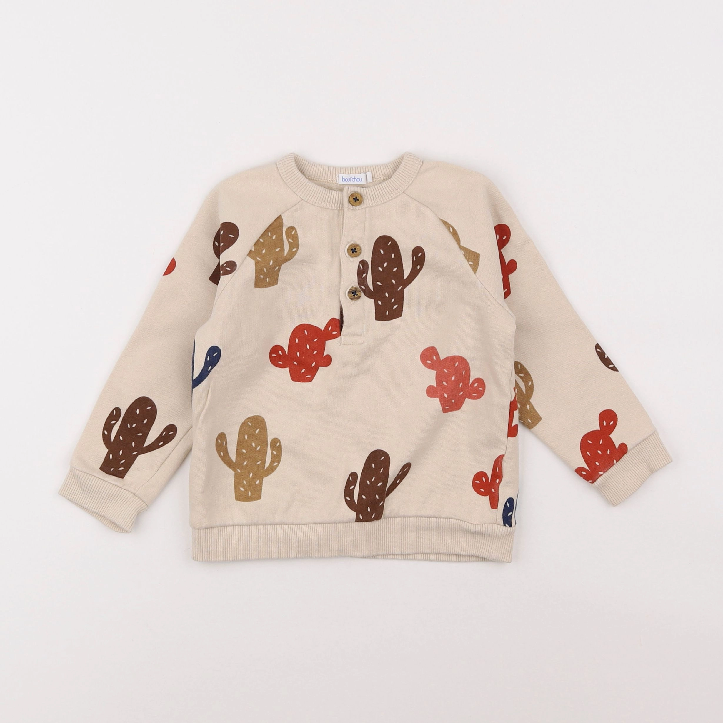 Boutchou - sweat marron, beige - 3 ans