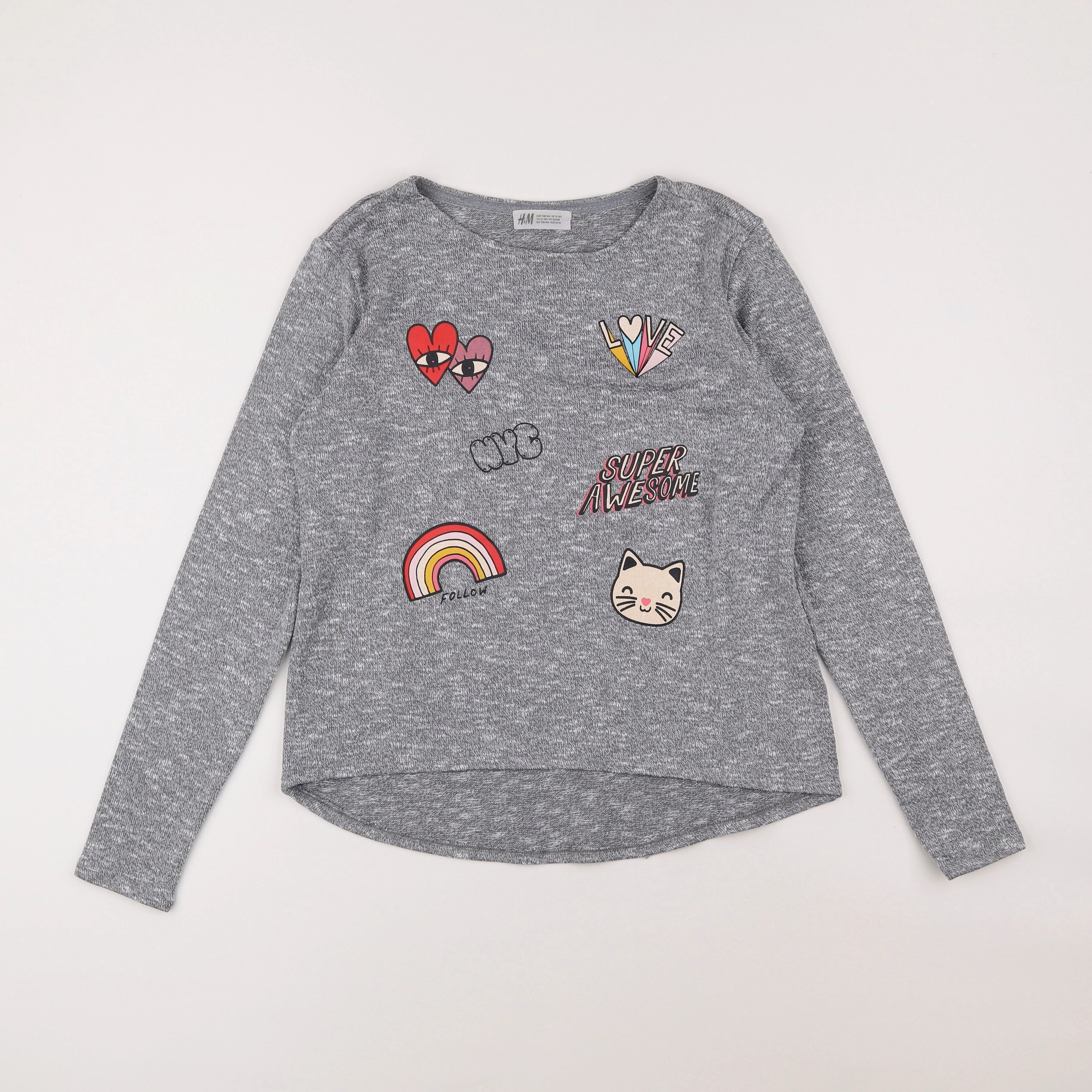 H&M - pull gris - 12/14 ans