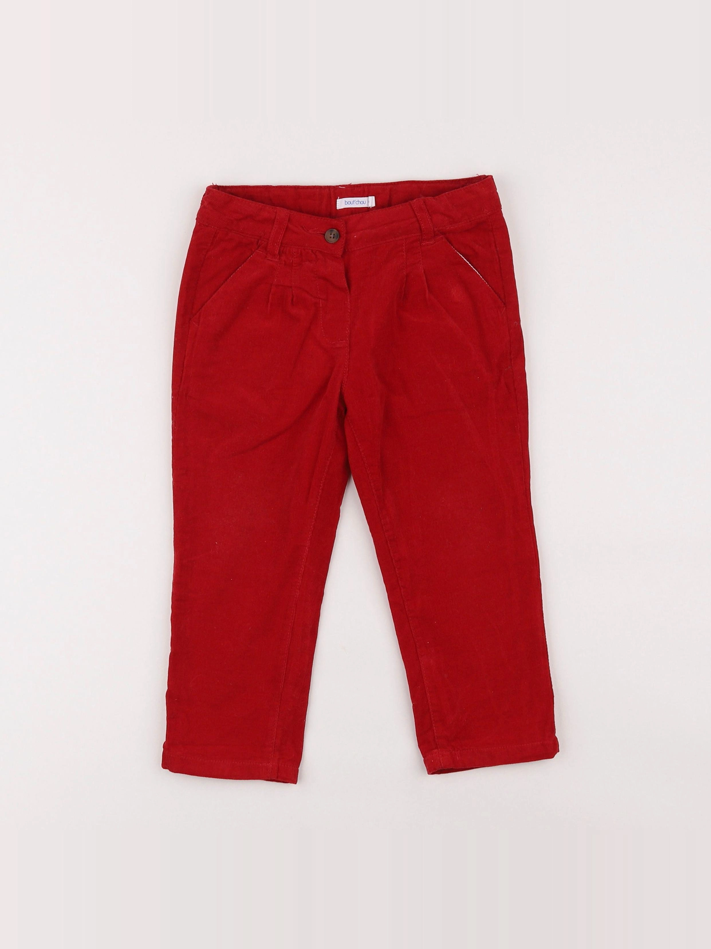 Boutchou - pantalon doublé rouge - 2 ans