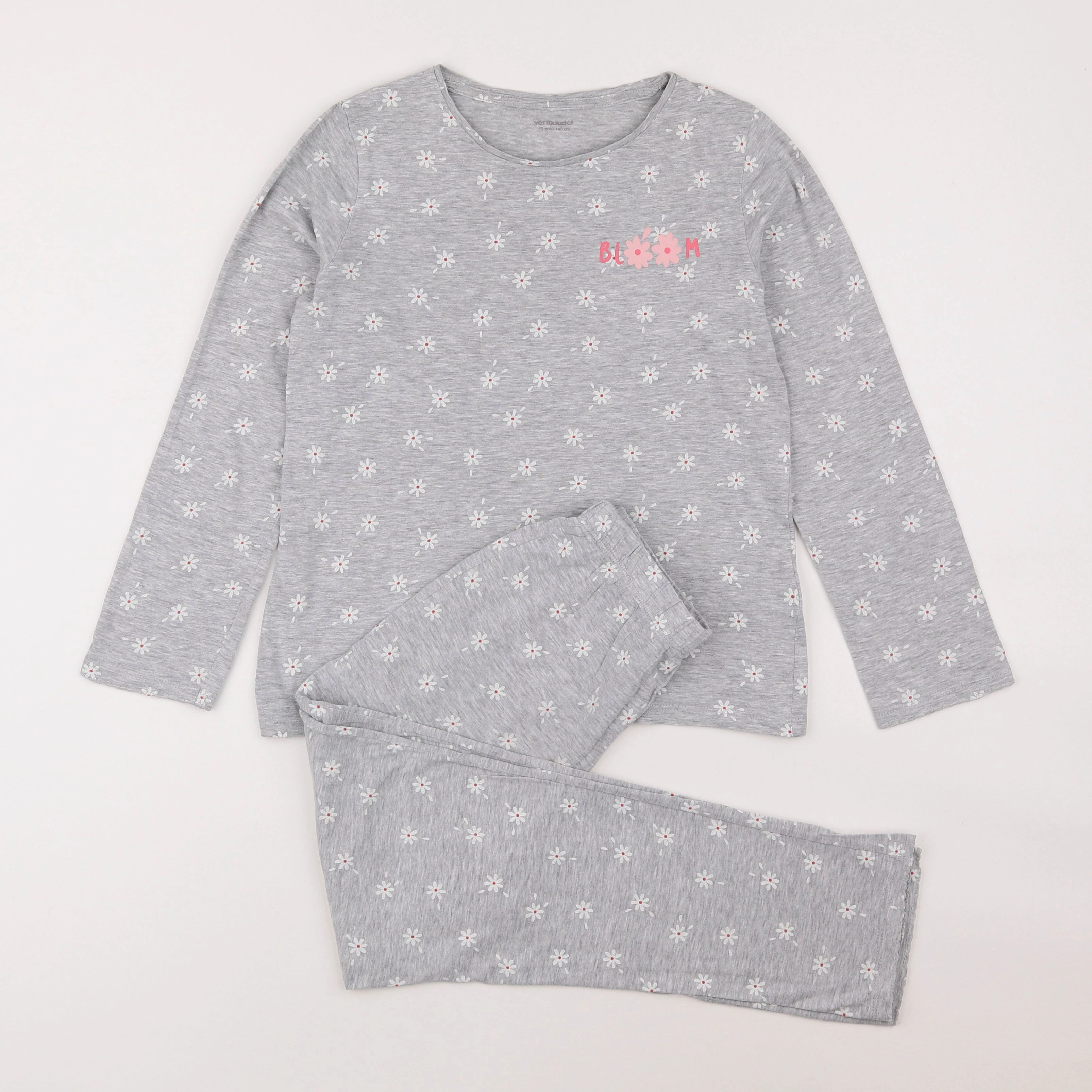 Vertbaudet - pyjama coton gris - 10 ans