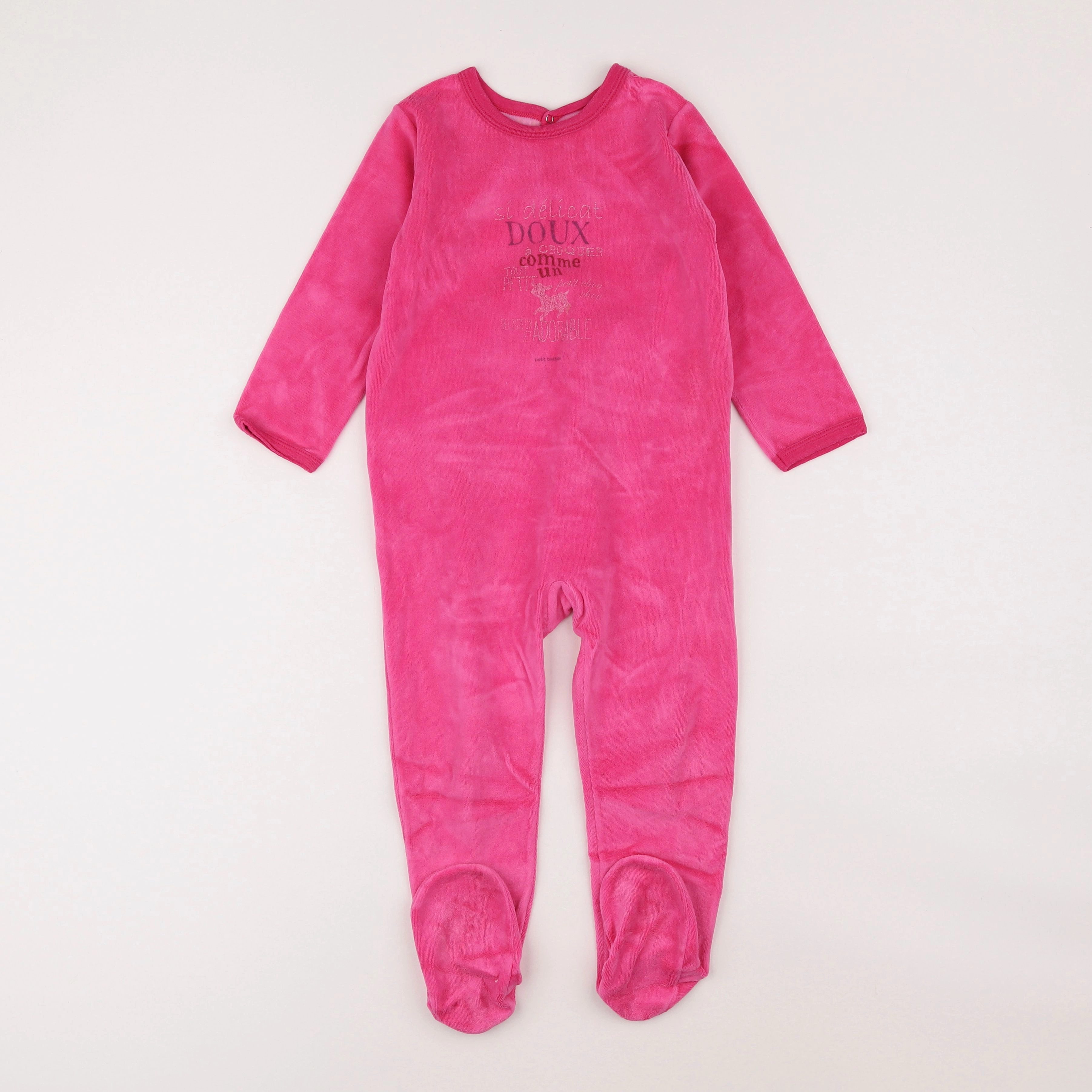 Petit Bateau - pyjama velours rose - 3 ans