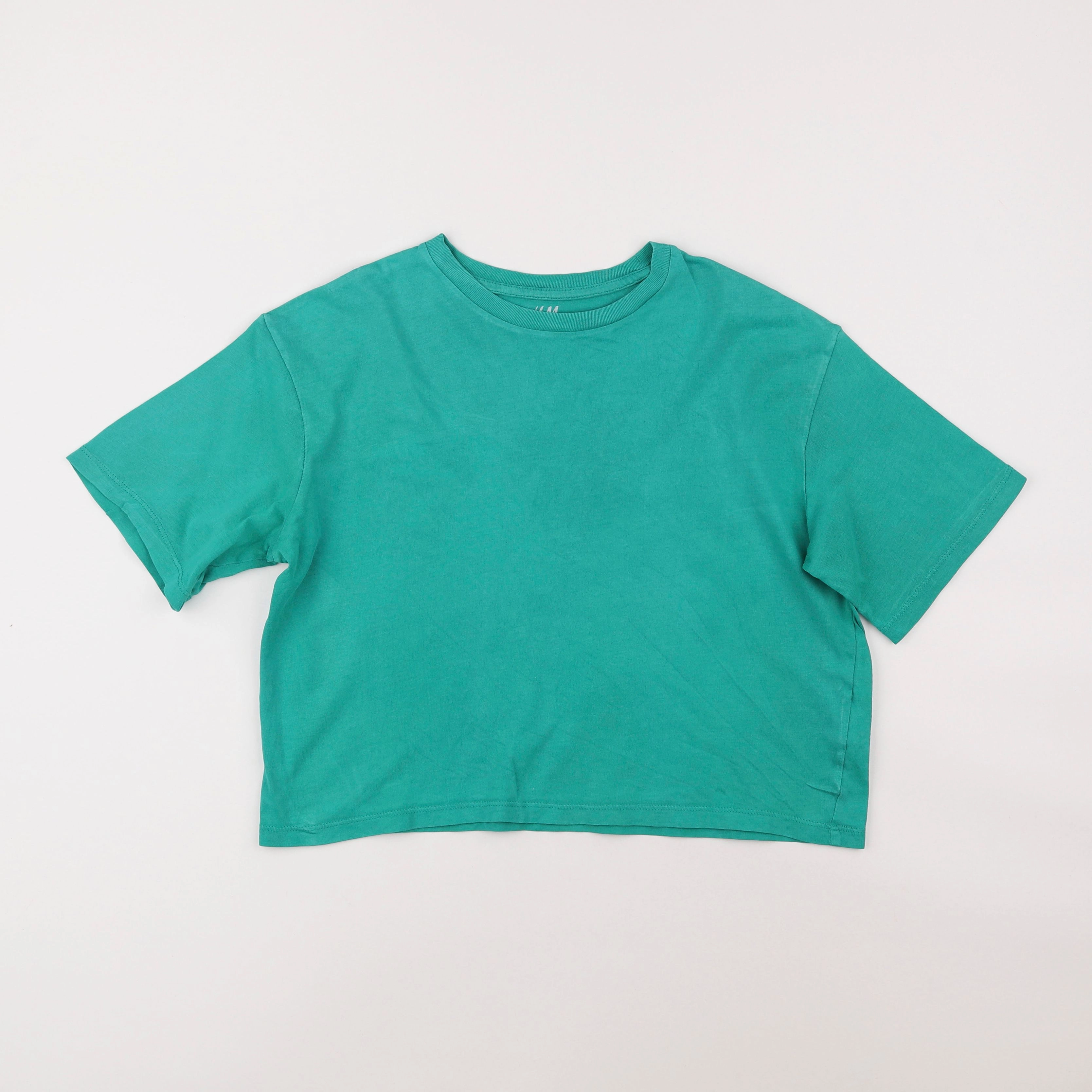 H&M - tee-shirt court vert - 10/12 ans