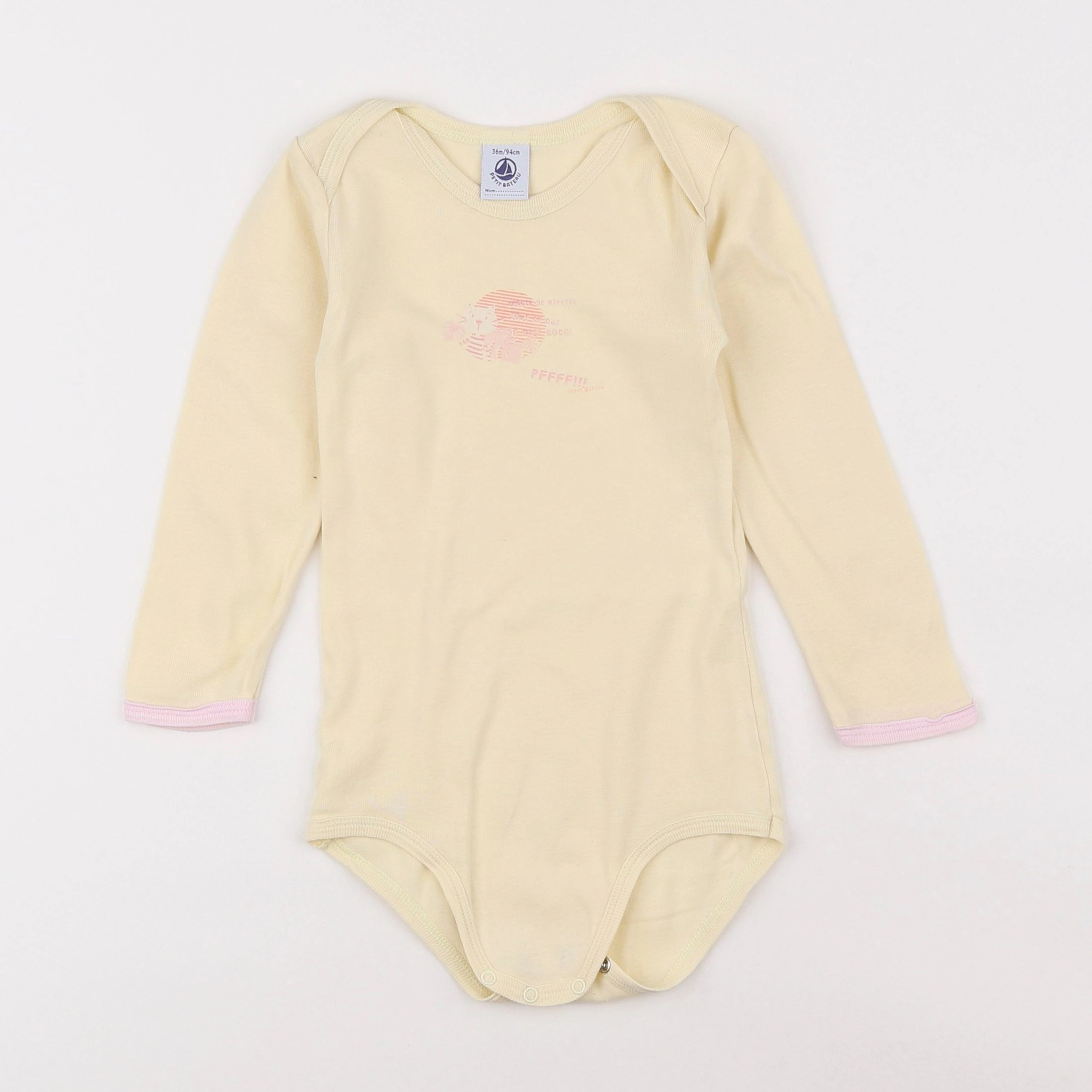 Petit Bateau - body jaune - 3 ans