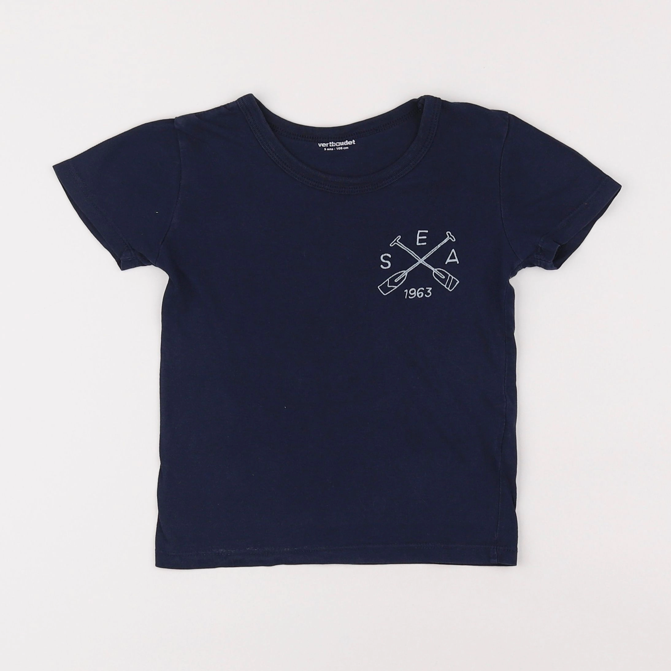 Vertbaudet - tee-shirt bleu - 5 ans