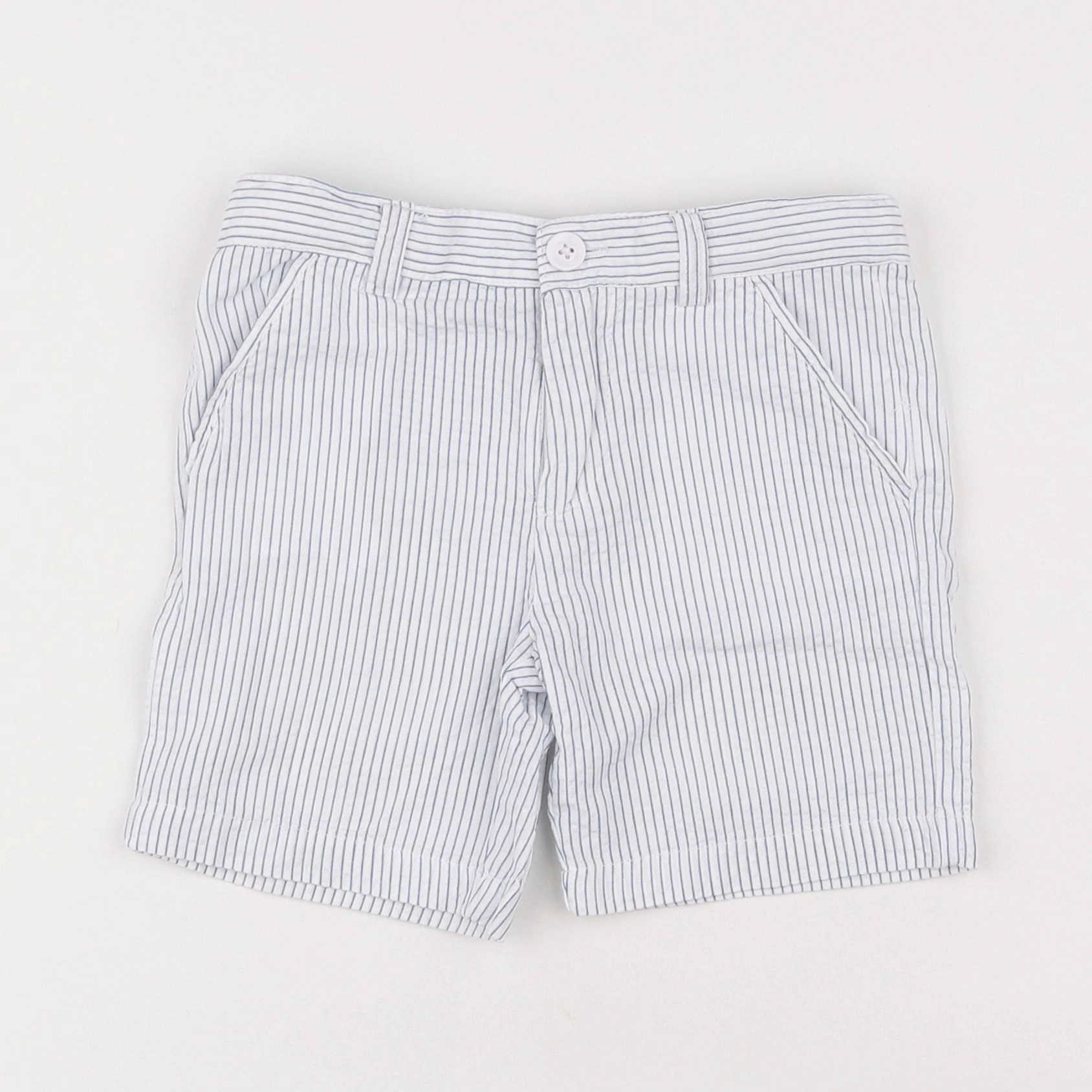 Vertbaudet - short blanc, bleu - 4 ans