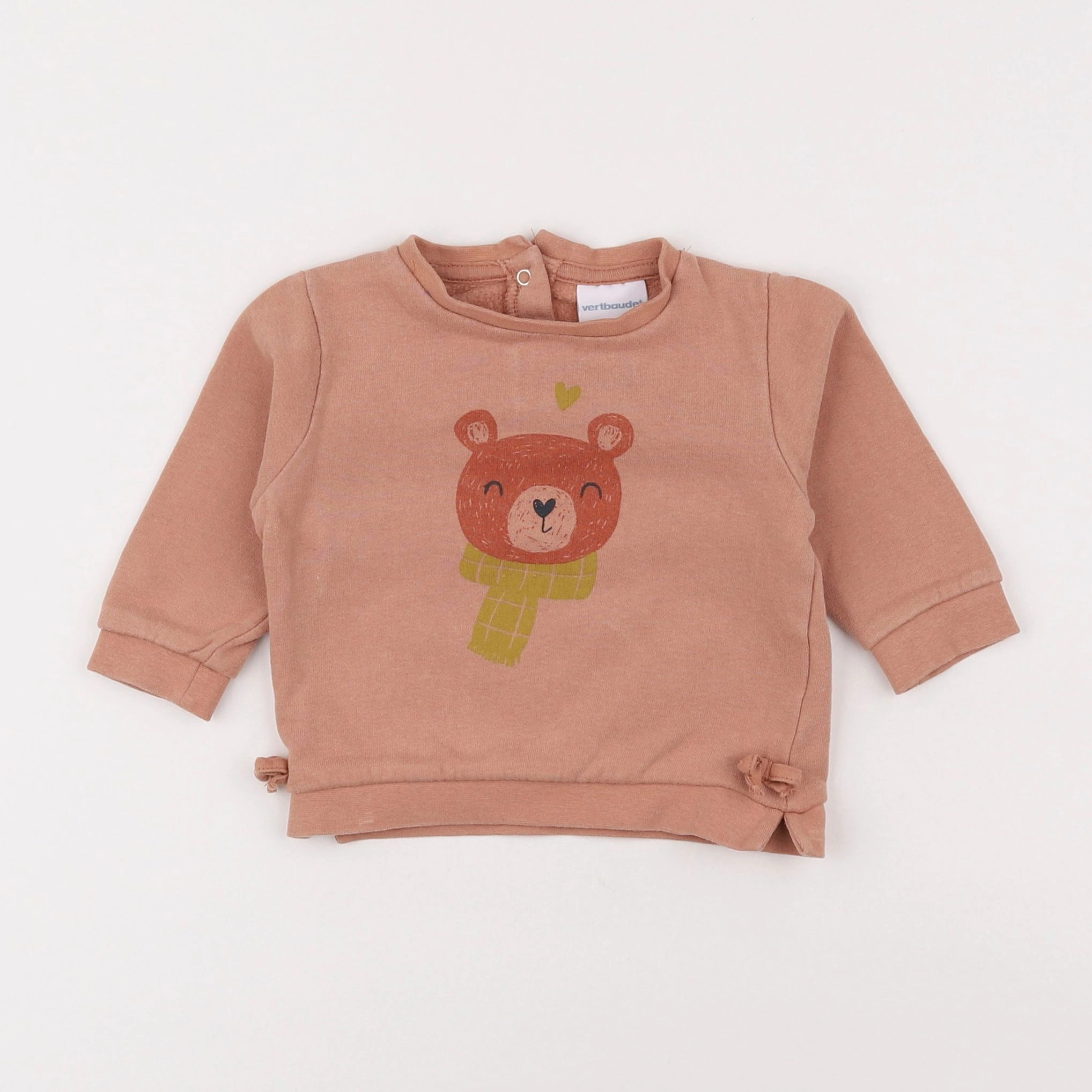 Vertbaudet - sweat marron - 9 mois