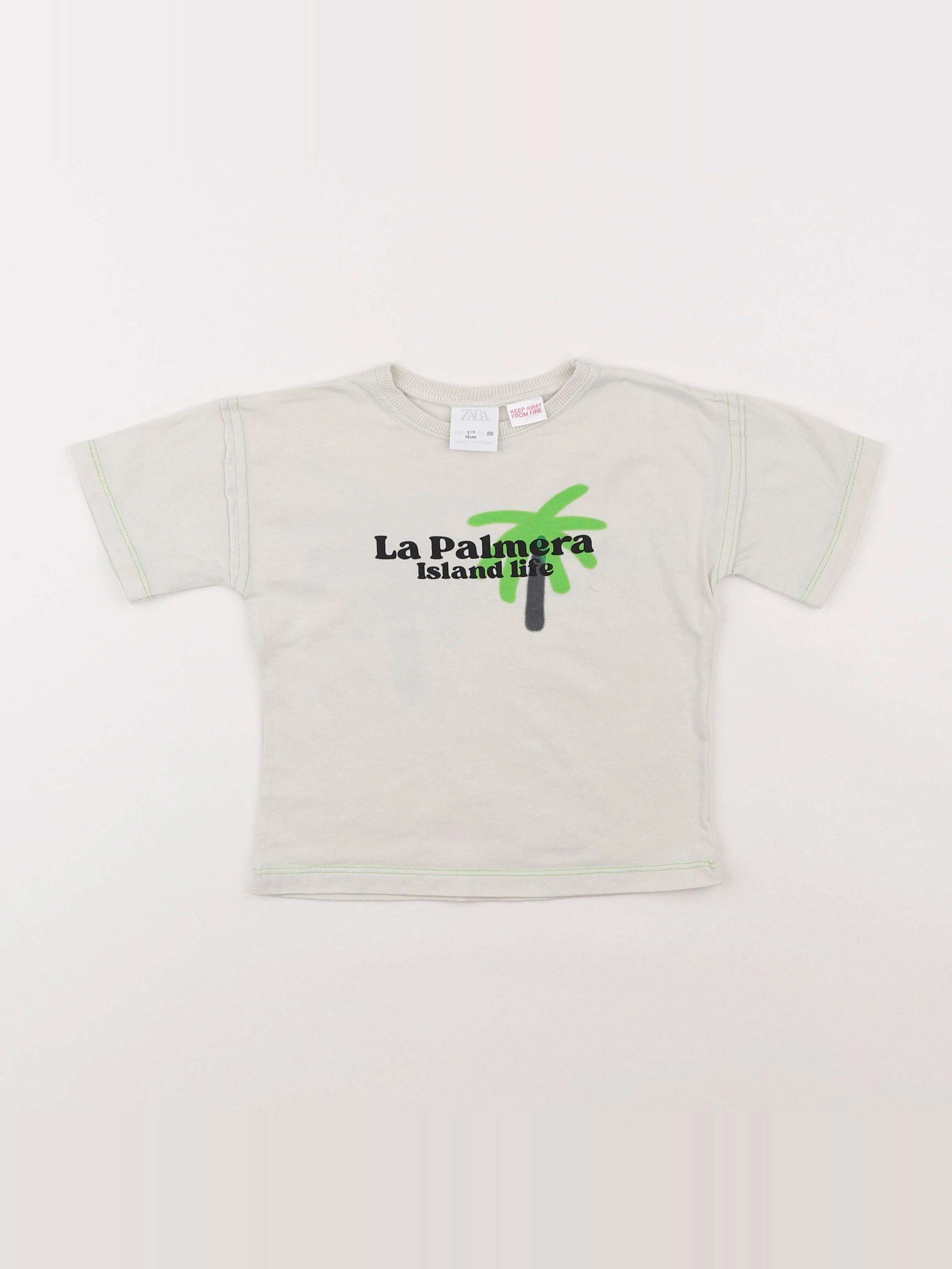 Zara - tee-shirt imprimé au dos bleu - 18 mois
