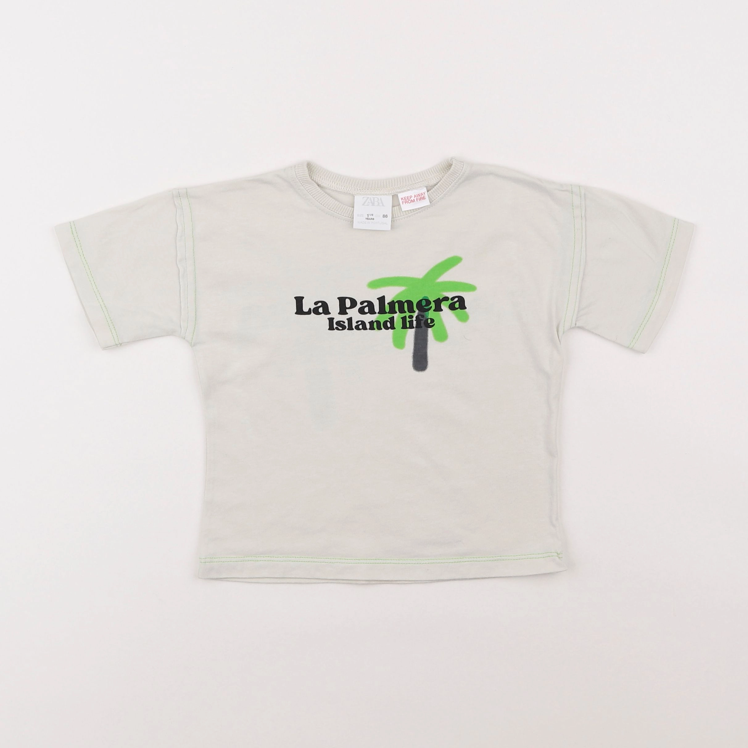 Zara - tee-shirt imprimé au dos bleu - 18 mois