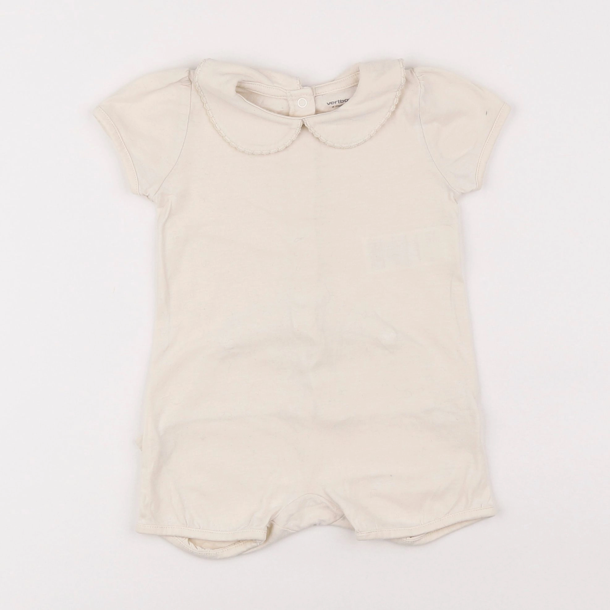 Vertbaudet - pyjama coton beige - 9 mois