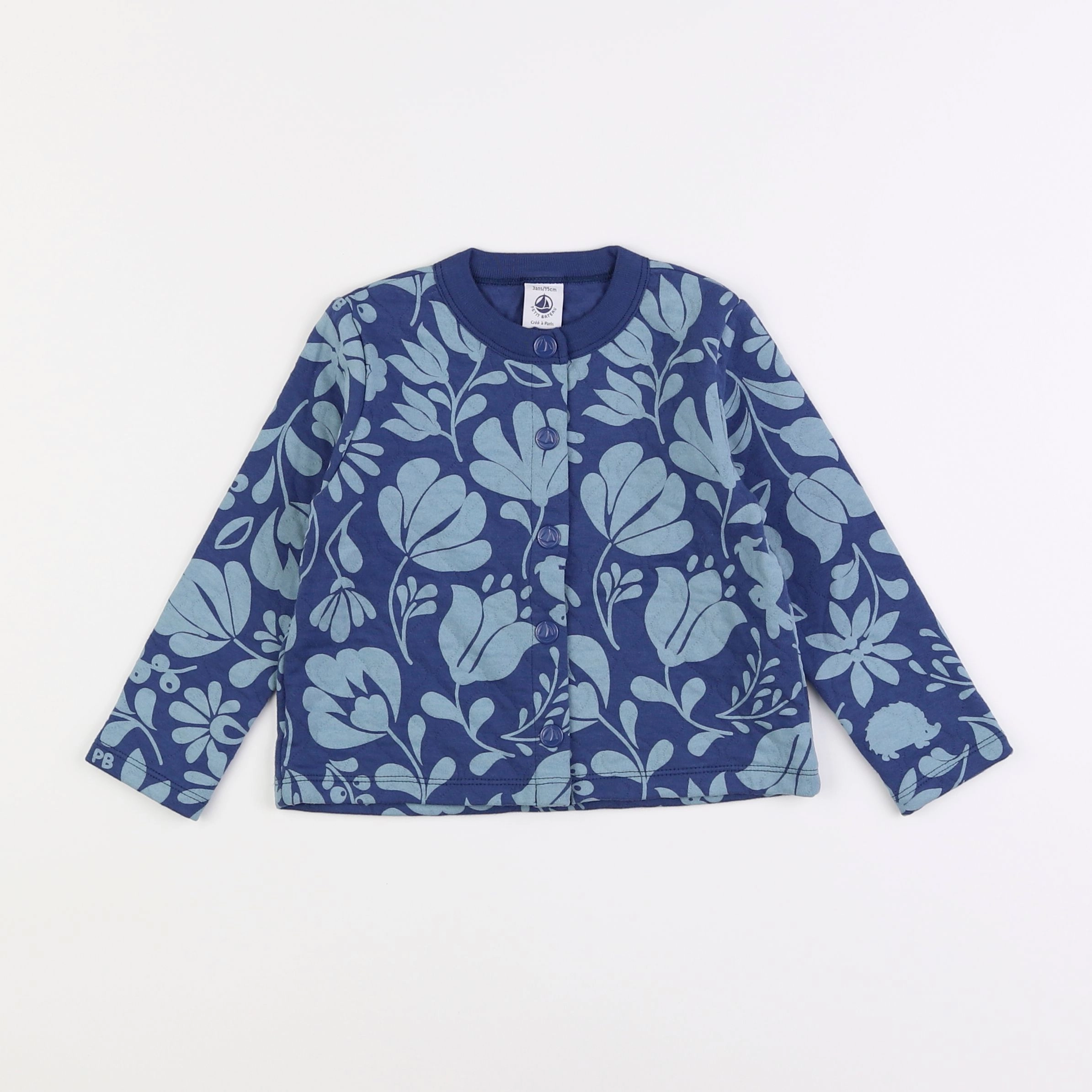 Petit Bateau - sweat bleu - 3 ans