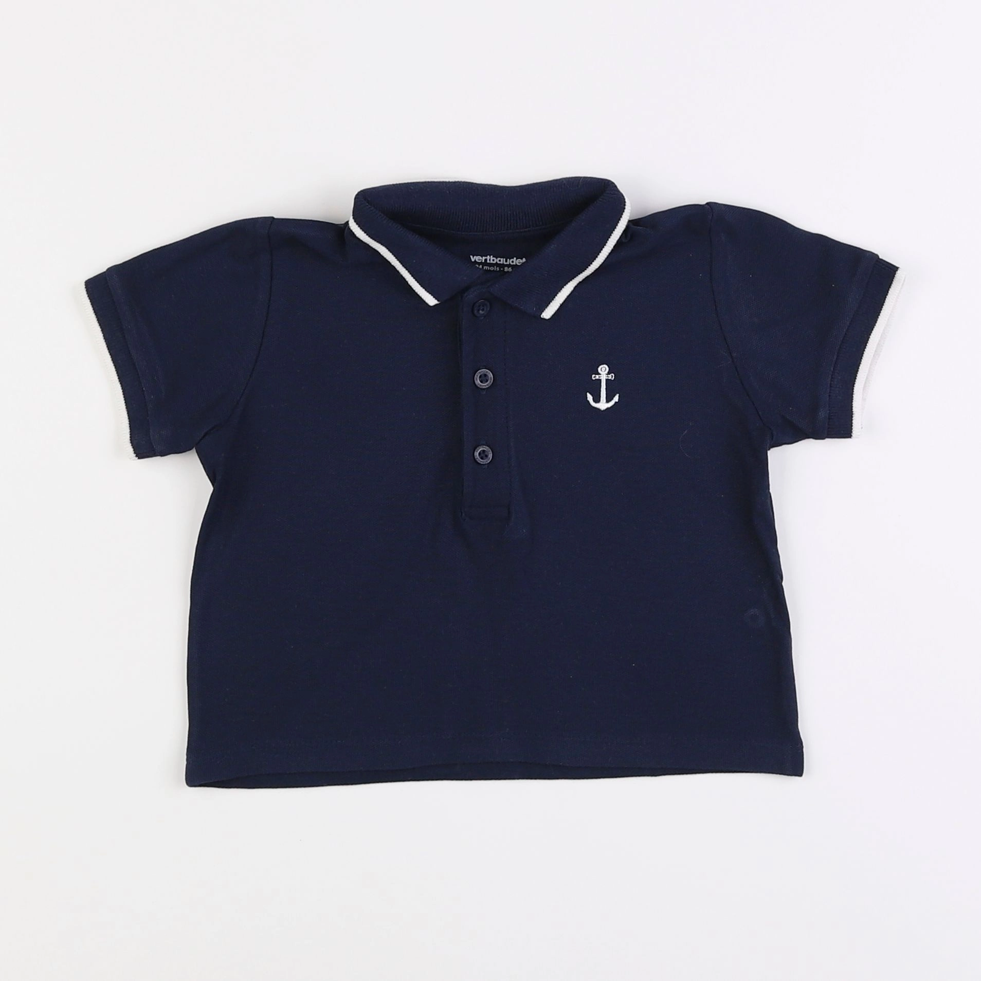 Vertbaudet - polo bleu - 2 ans