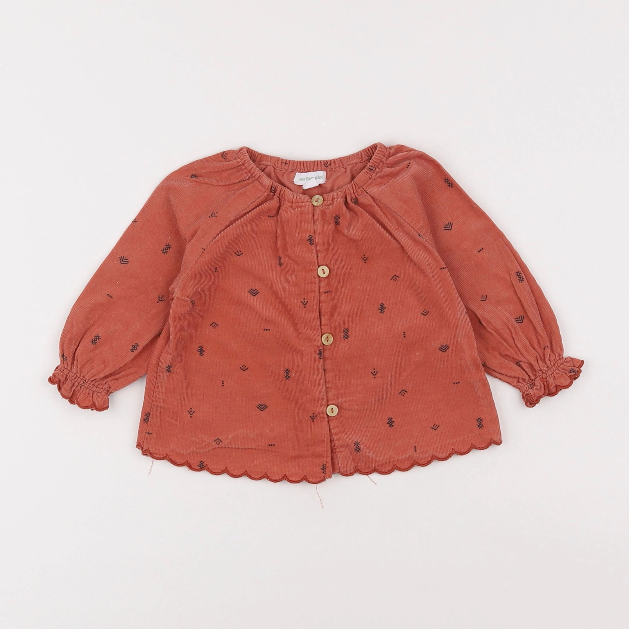 Vertbaudet - chemise orange - 6 mois