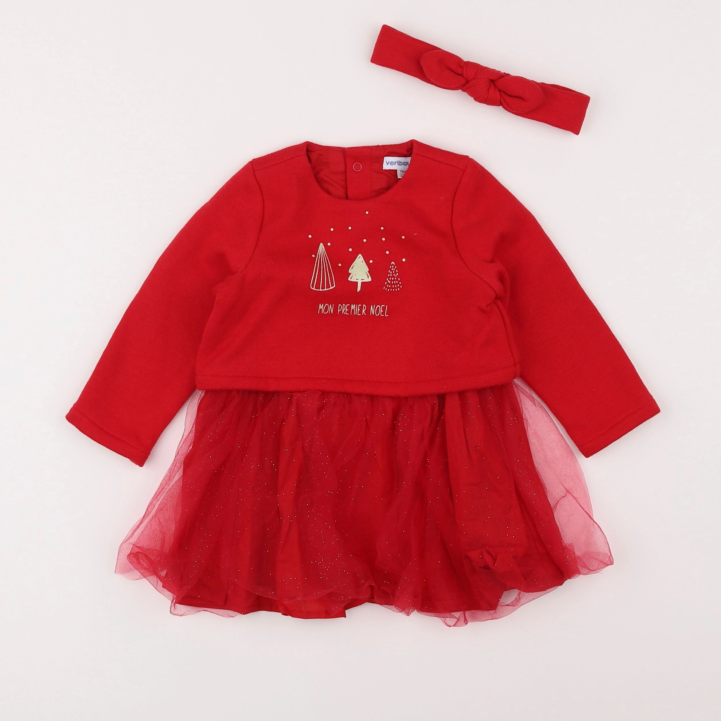 Vertbaudet - ensemble rouge - 12 mois
