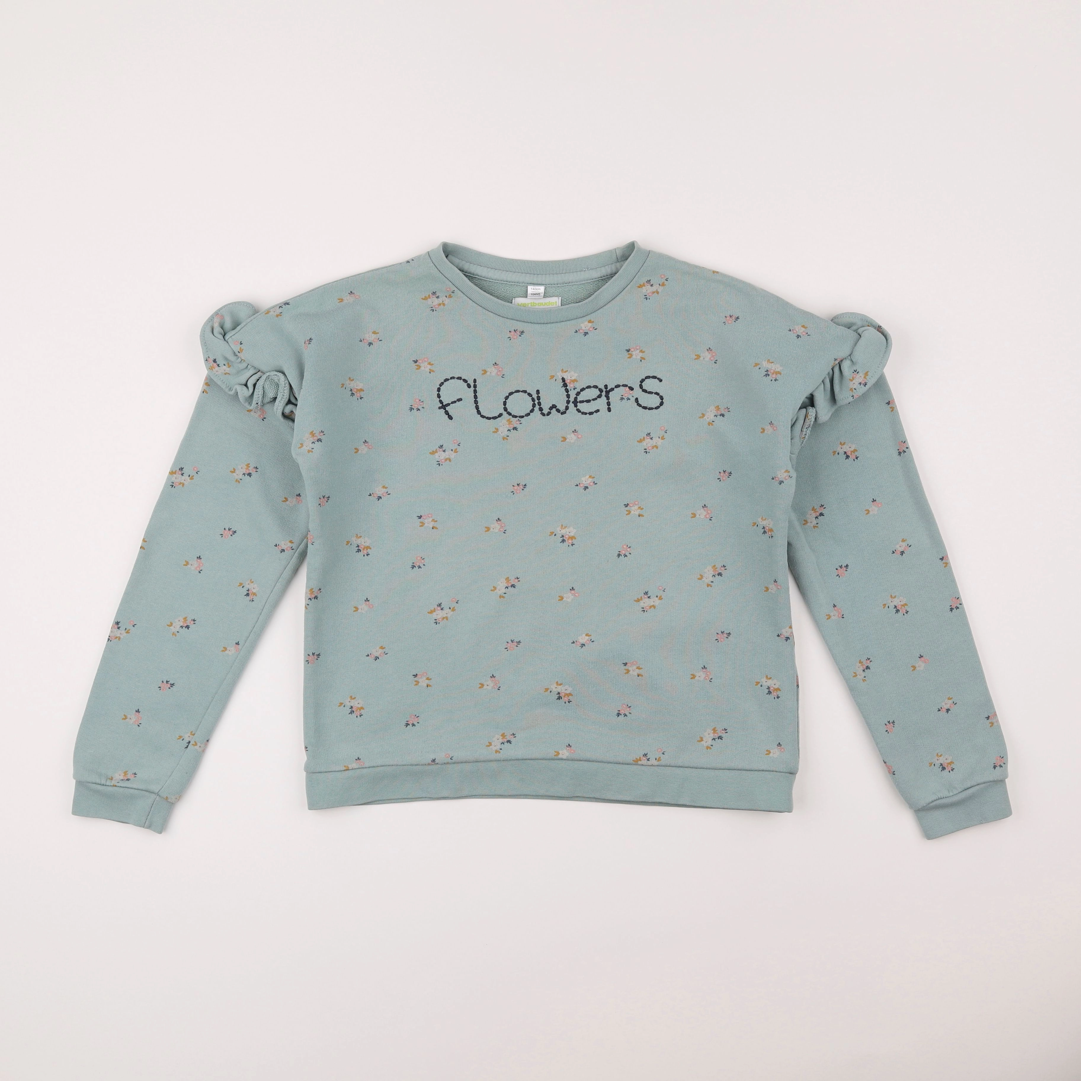 Vertbaudet - sweat vert - 10 ans