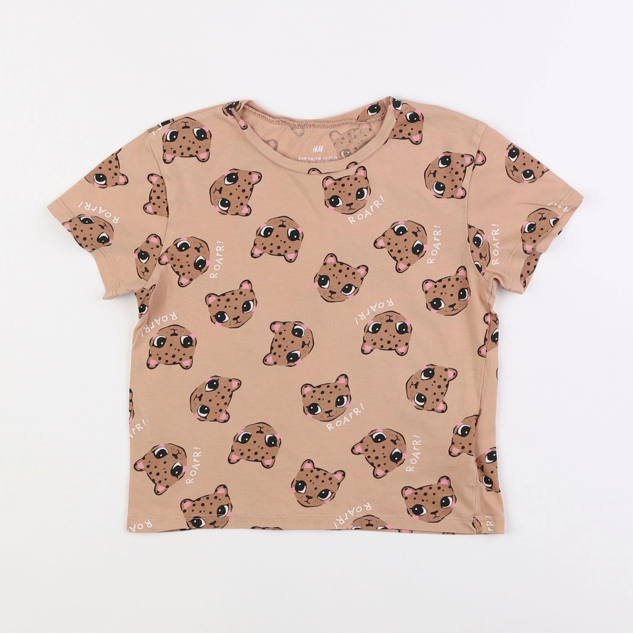 H&M - tee-shirt beige - 4/6 ans