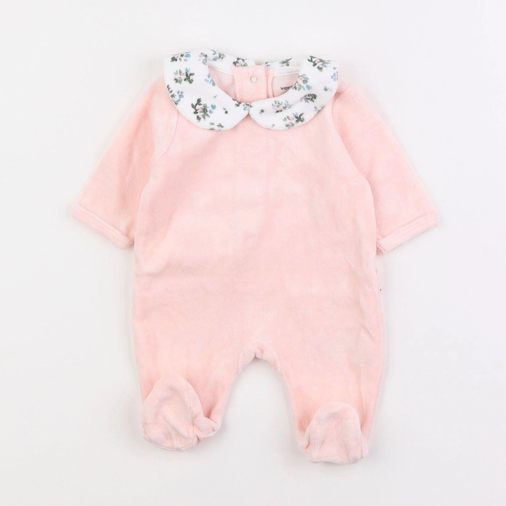 Vertbaudet - pyjama velours rose - 0 mois