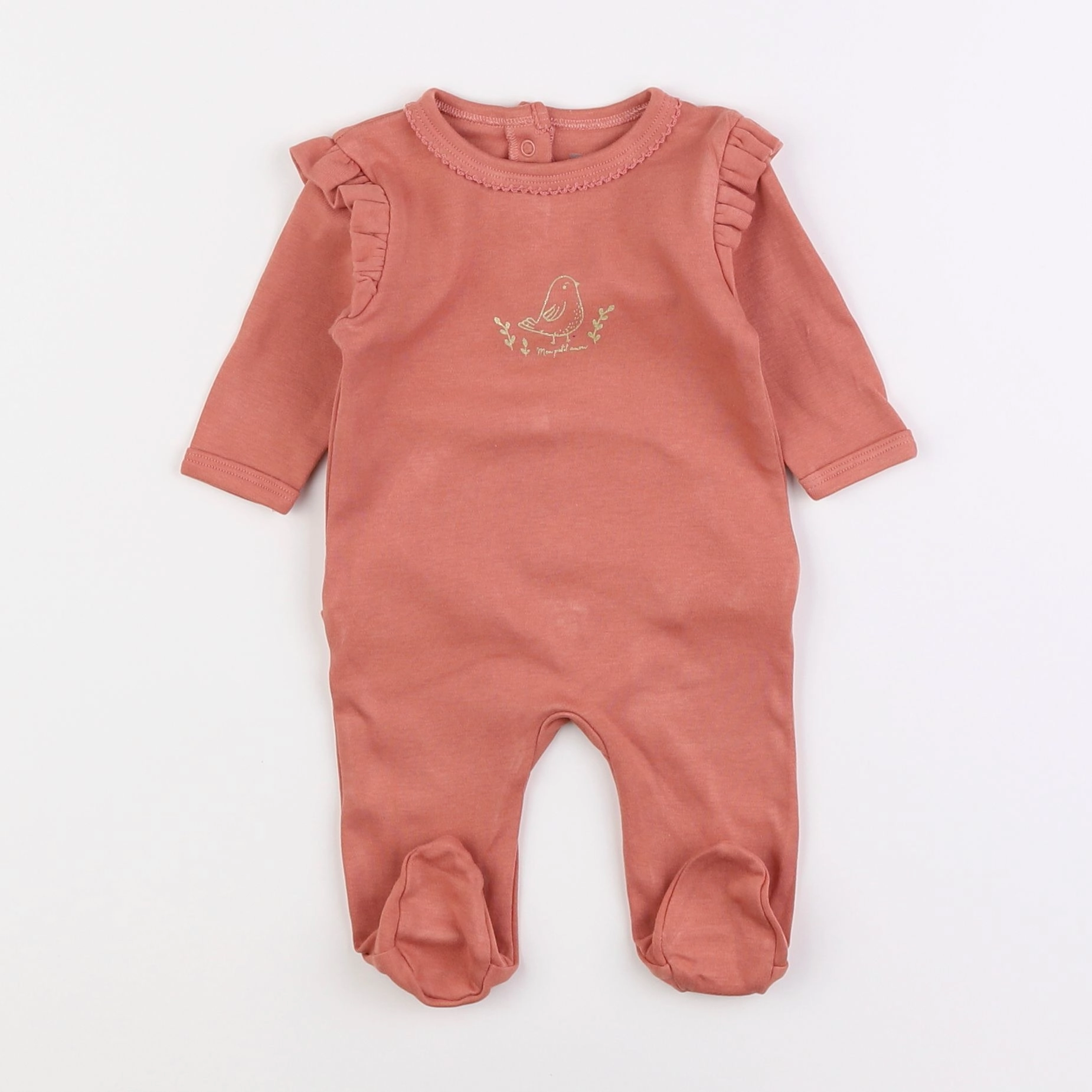 Vertbaudet - pyjama coton rose - 0 mois